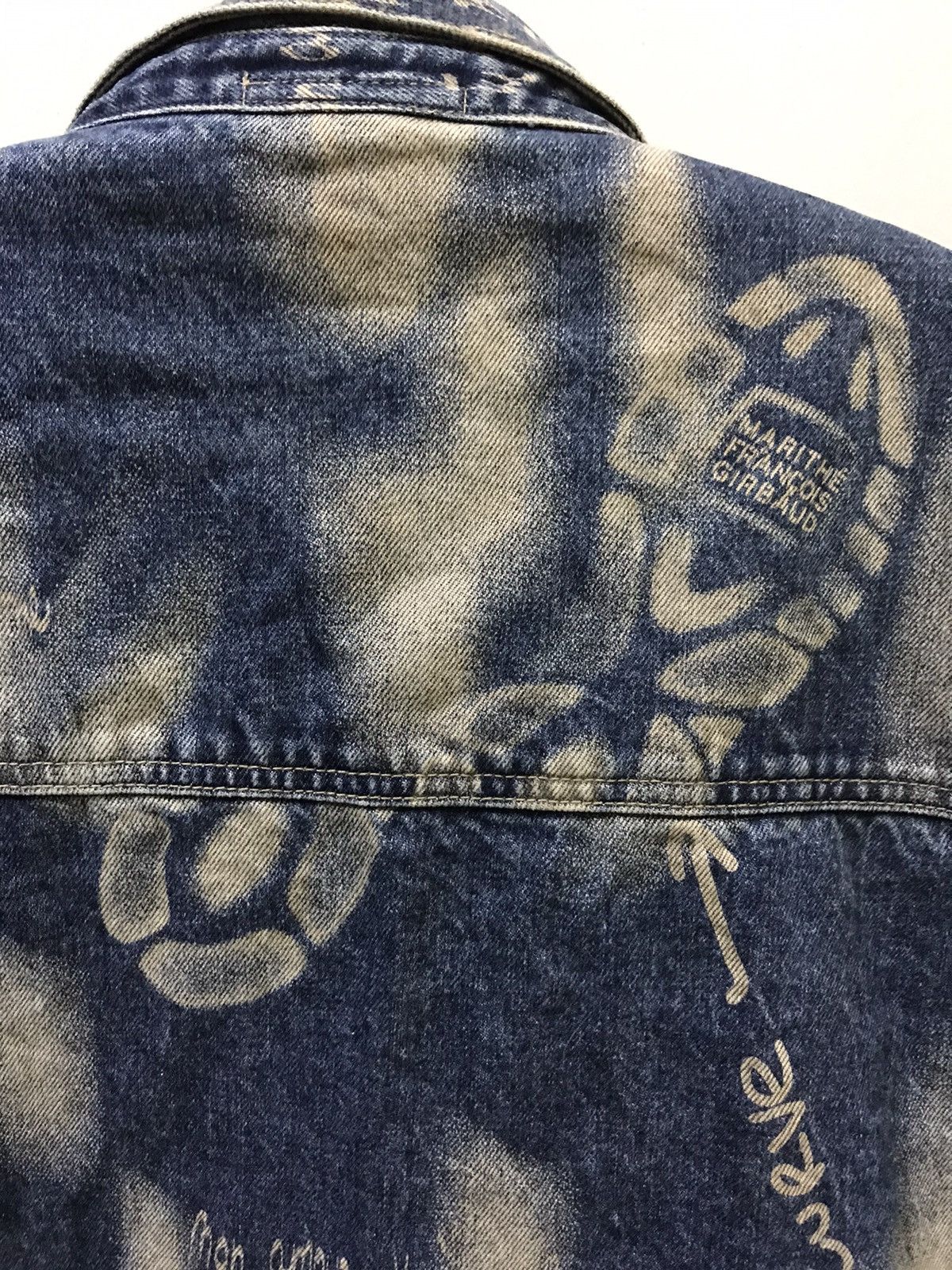 Designer × Marithe + Francois Girbaud MARITHE FRANCOIS GIRBAUD Full Stamp Boot Poem Denim Jacket Size US XL / EU 56 / 4 - 14 Thumbnail