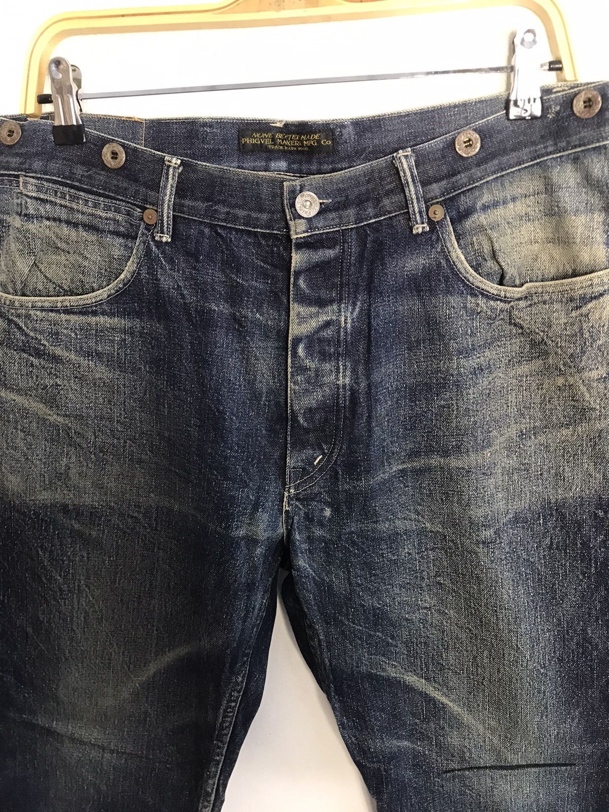 Denim & Co. Phigvel Makers Copper Riveted Overalls Buttonfly Denim Jeans Size US 32 / EU 48 - 3 Thumbnail