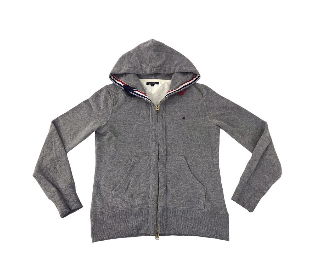 image of Hype x Tommy Hilfiger Hoodies Embroidery Logo Inspired Designer in Grey, Men's (Size Small)