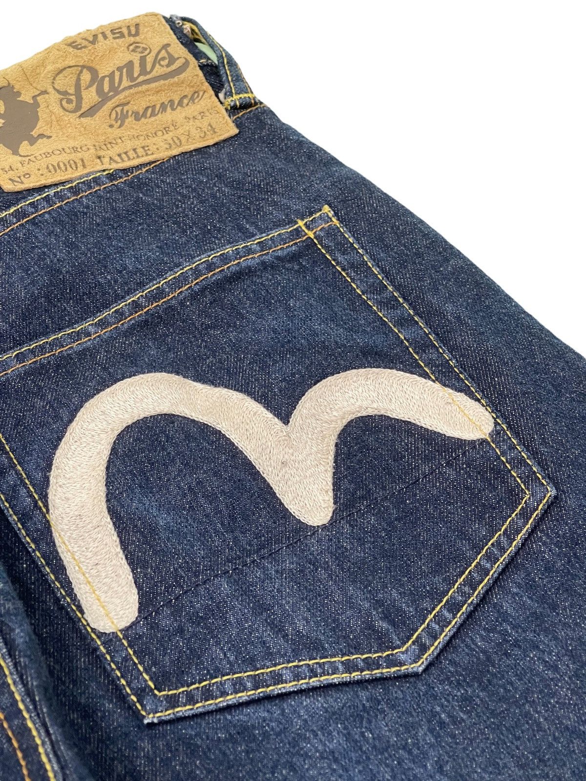 Evisu ⚡️Rare Evisu Genes Paris Denim Embroydery Selvedge 3🟦 Size US 29 - 6 Thumbnail