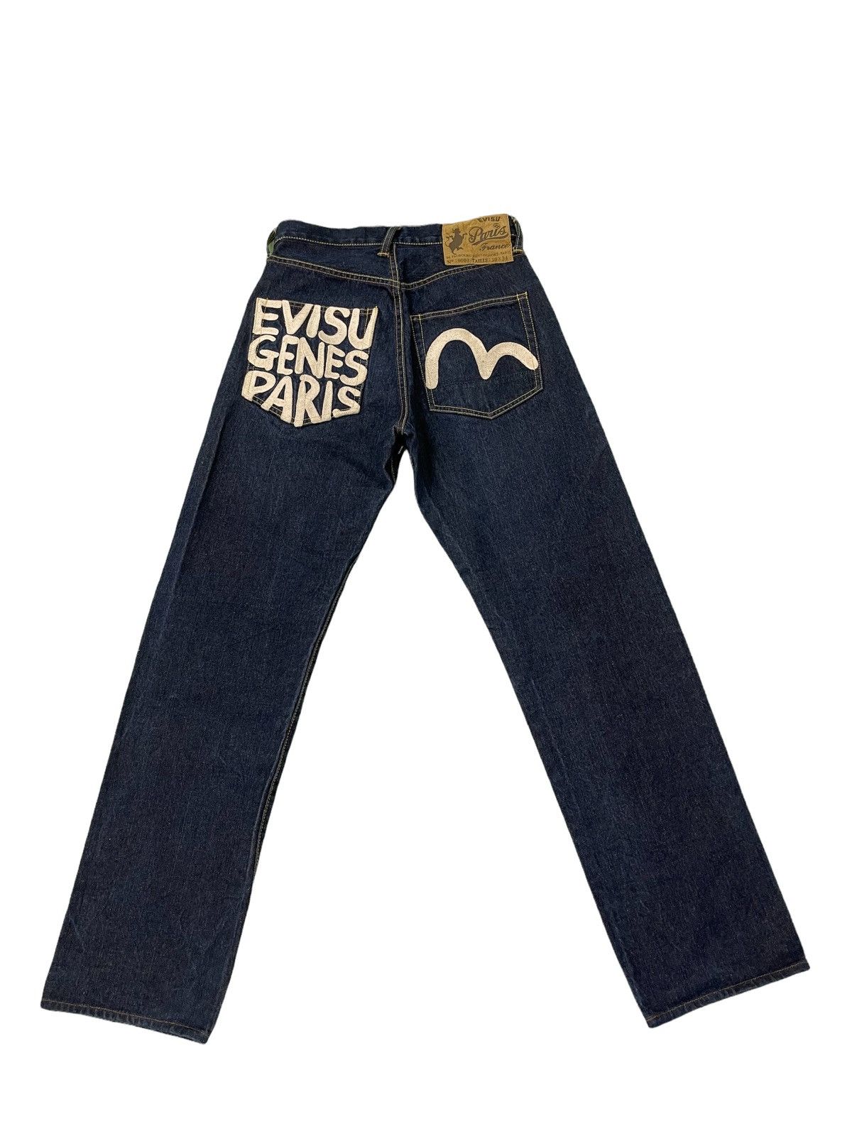 Evisu ⚡️Rare Evisu Genes Paris Denim Embroydery Selvedge 3🟦 Size US 29 - 2 Thumbnail