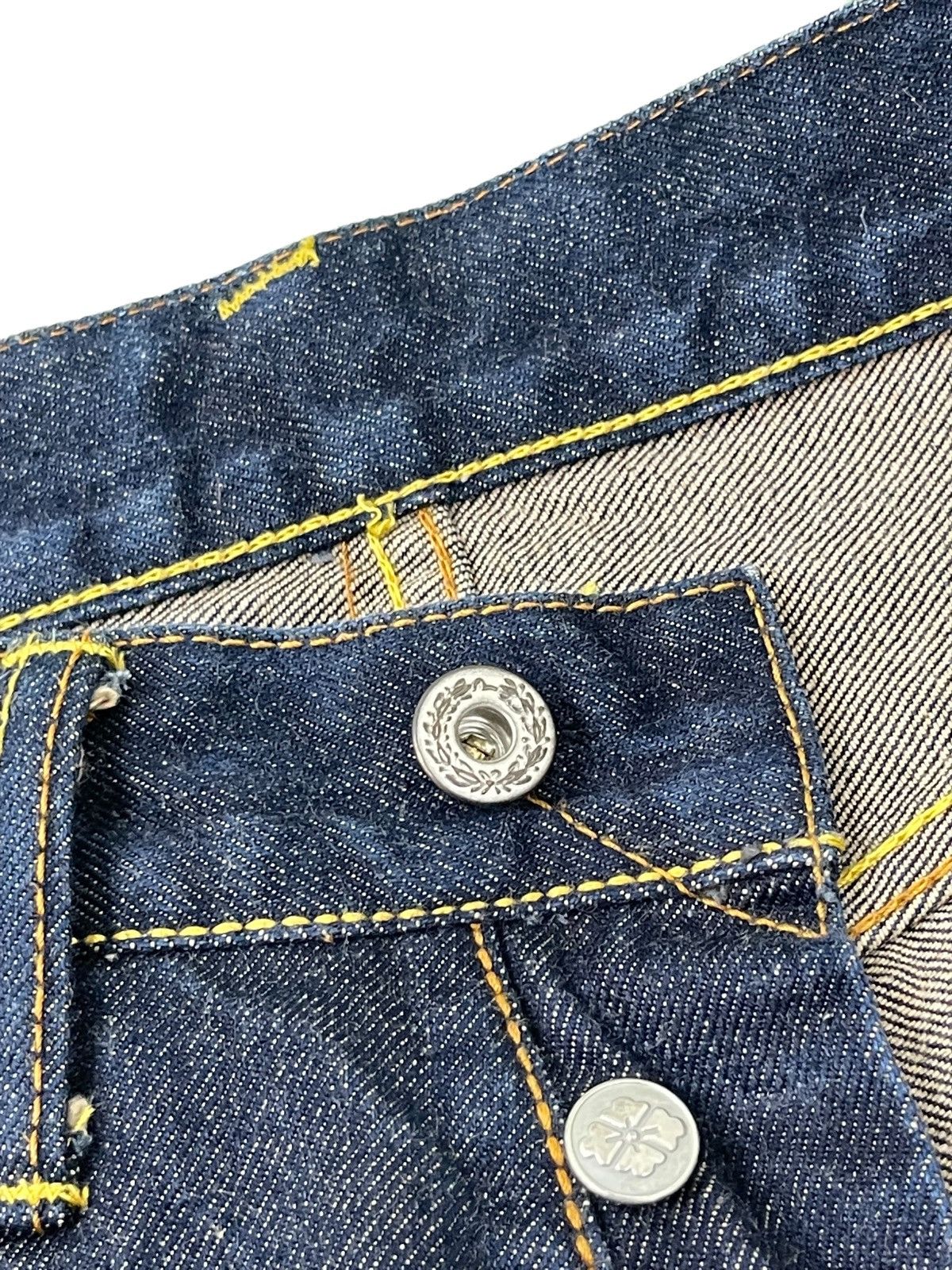 Evisu ⚡️Rare Evisu Genes Paris Denim Embroydery Selvedge 3🟦 Size US 29 - 18 Thumbnail