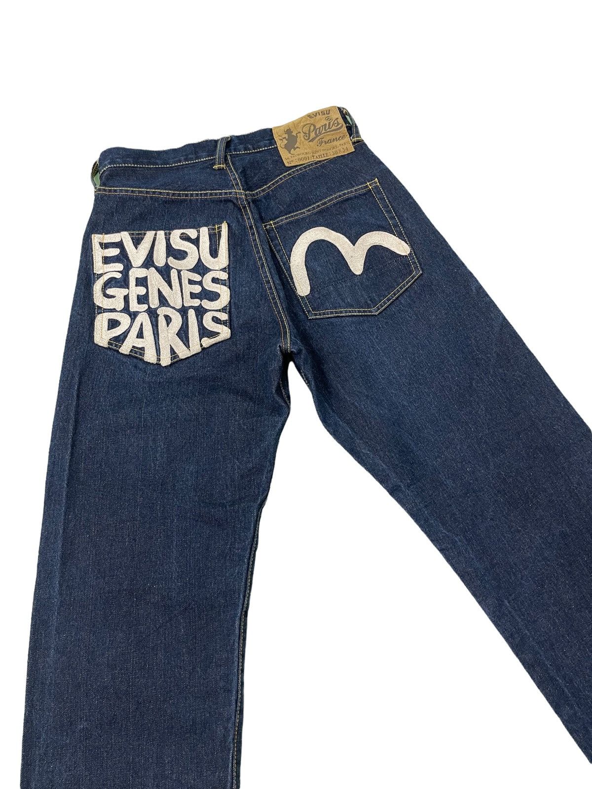 Evisu ⚡️Rare Evisu Genes Paris Denim Embroydery Selvedge 3🟦 Size US 29 - 1 Thumbnail