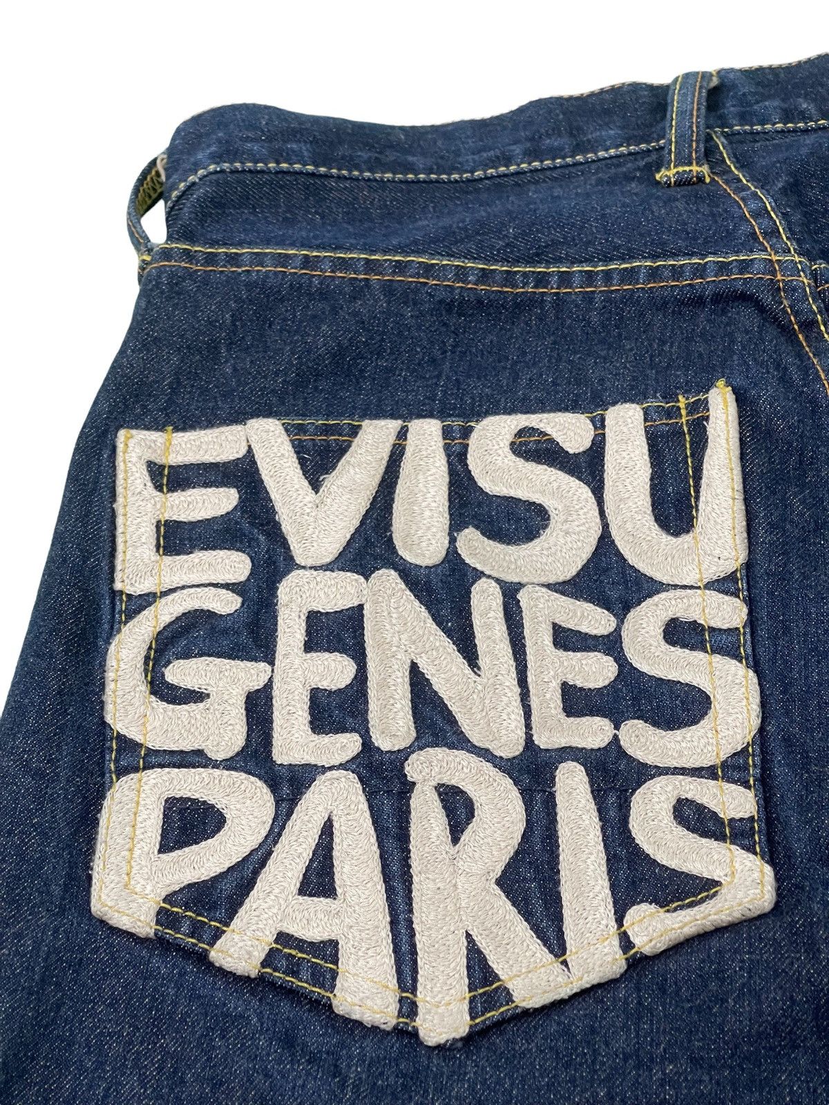 Evisu ⚡️Rare Evisu Genes Paris Denim Embroydery Selvedge 3🟦 Size US 29 - 5 Thumbnail