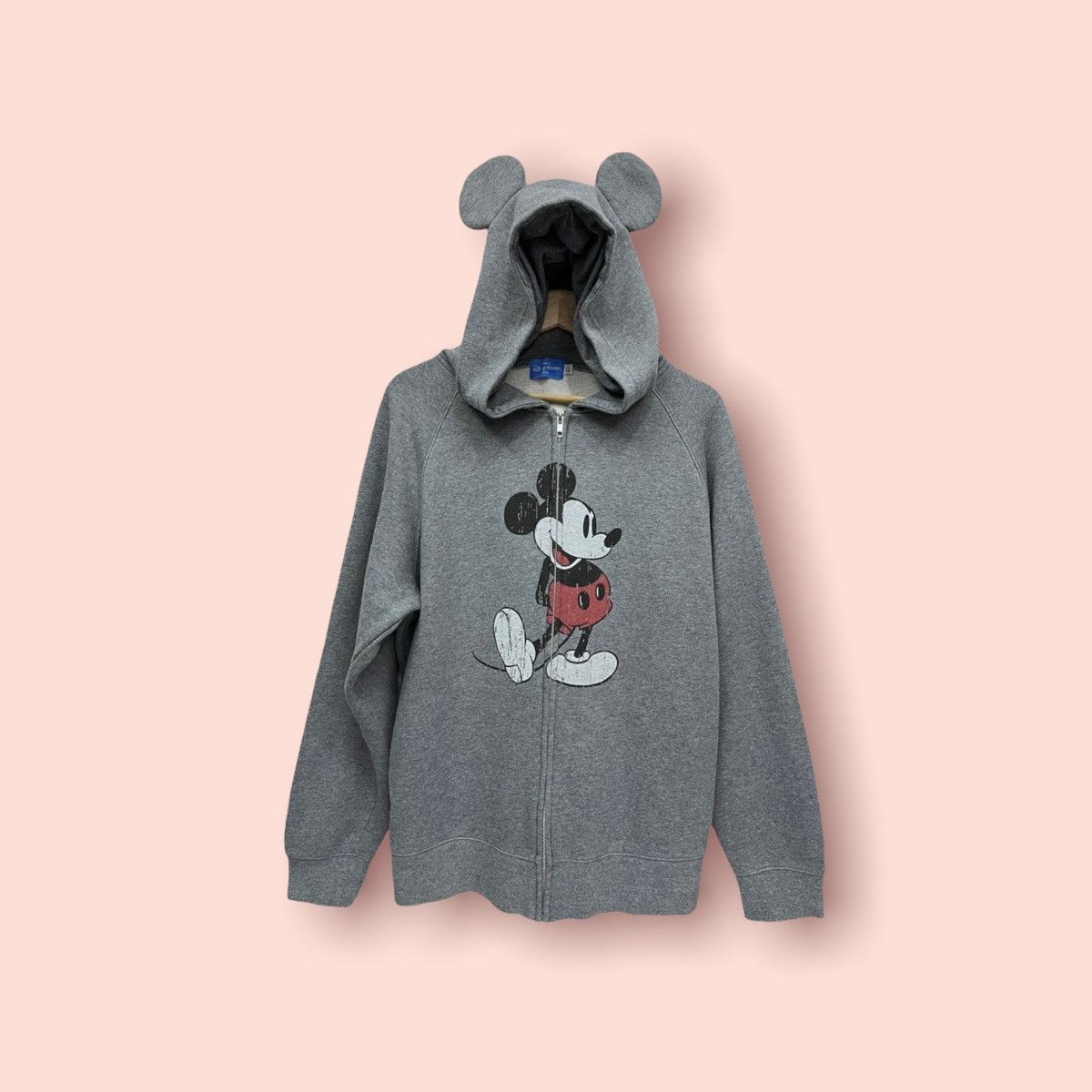 Disney × Japanese Brand × Mickey Mouse VTG MICKEY MOUSE EARS HOODED ZIPPER SWEATSHIRT Size US L / EU 52-54 / 3 - 3 Thumbnail