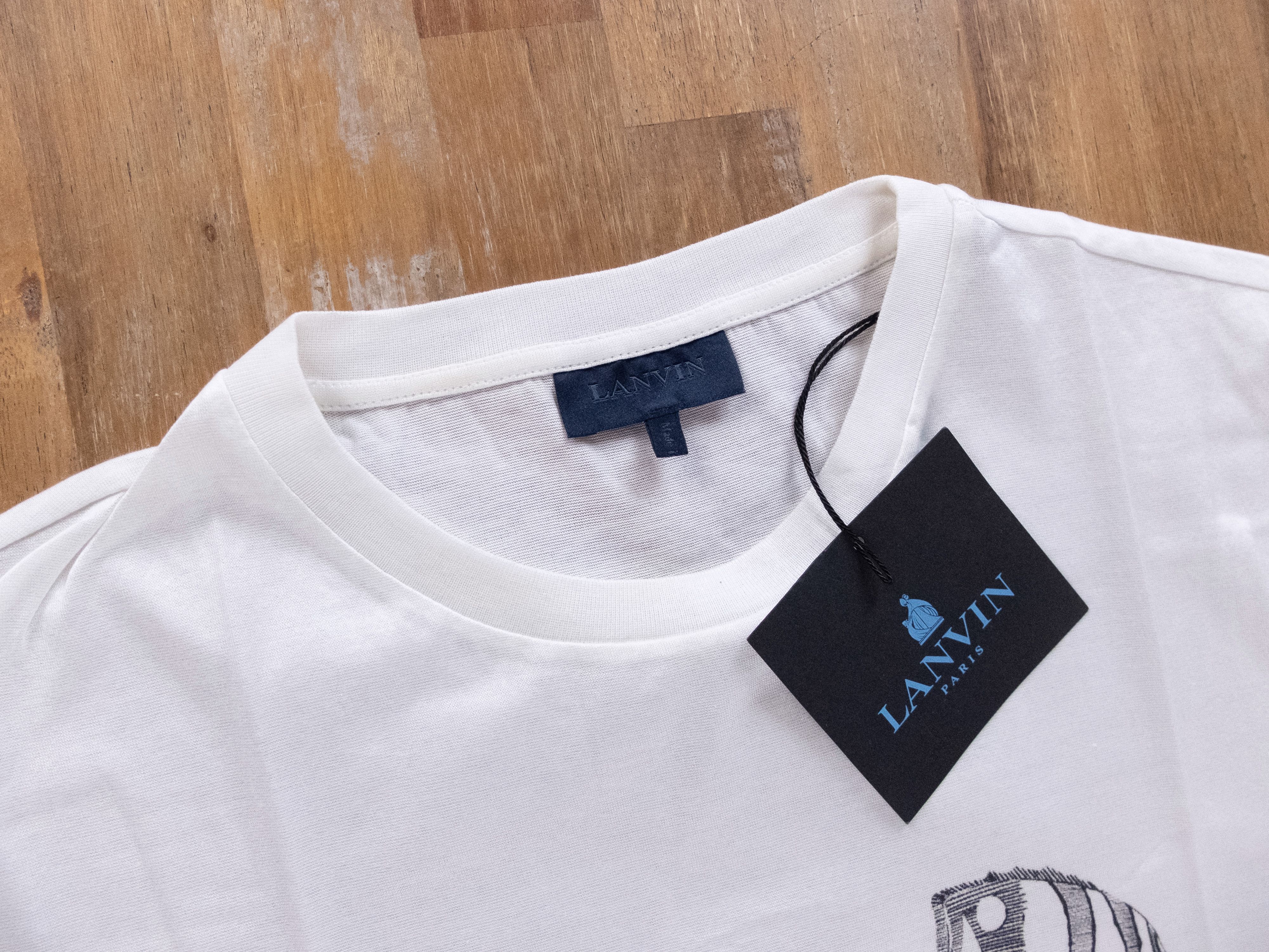 Lanvin LANVIN Paris white fish t-shirt authentic - Size XS - NWT Size US XS / EU 42 / 0 - 2 Thumbnail