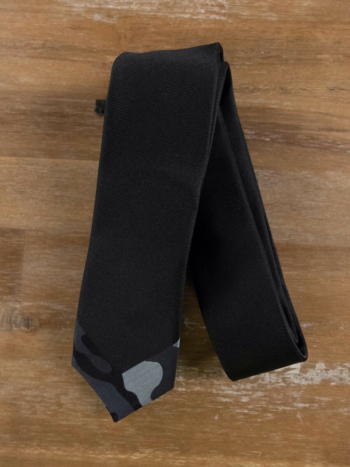 Valentino Black Camouflage Tip Skinny Silk Tie Authentic, Men's Product Image