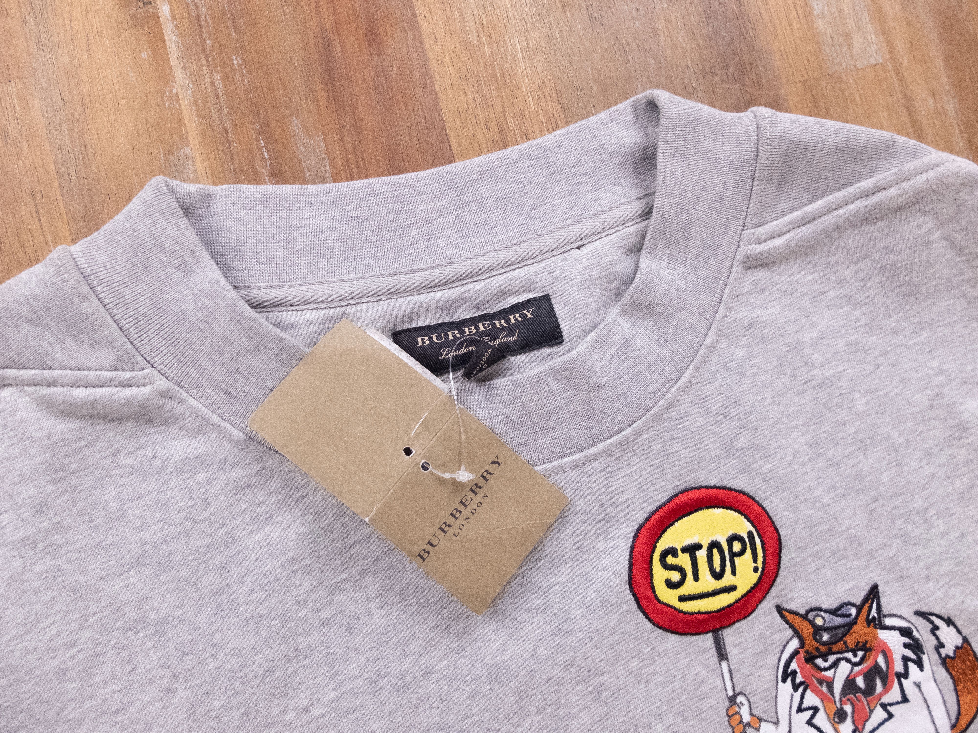 Burberry $550 BURBERRY gray Stop emroidered cotton sweatshirt Large Size US L / EU 52-54 / 3 - 4 Thumbnail
