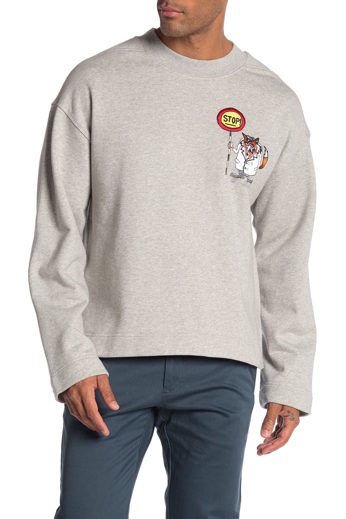 Burberry $550 BURBERRY gray Stop emroidered cotton sweatshirt Large Size US L / EU 52-54 / 3 - 1 Thumbnail