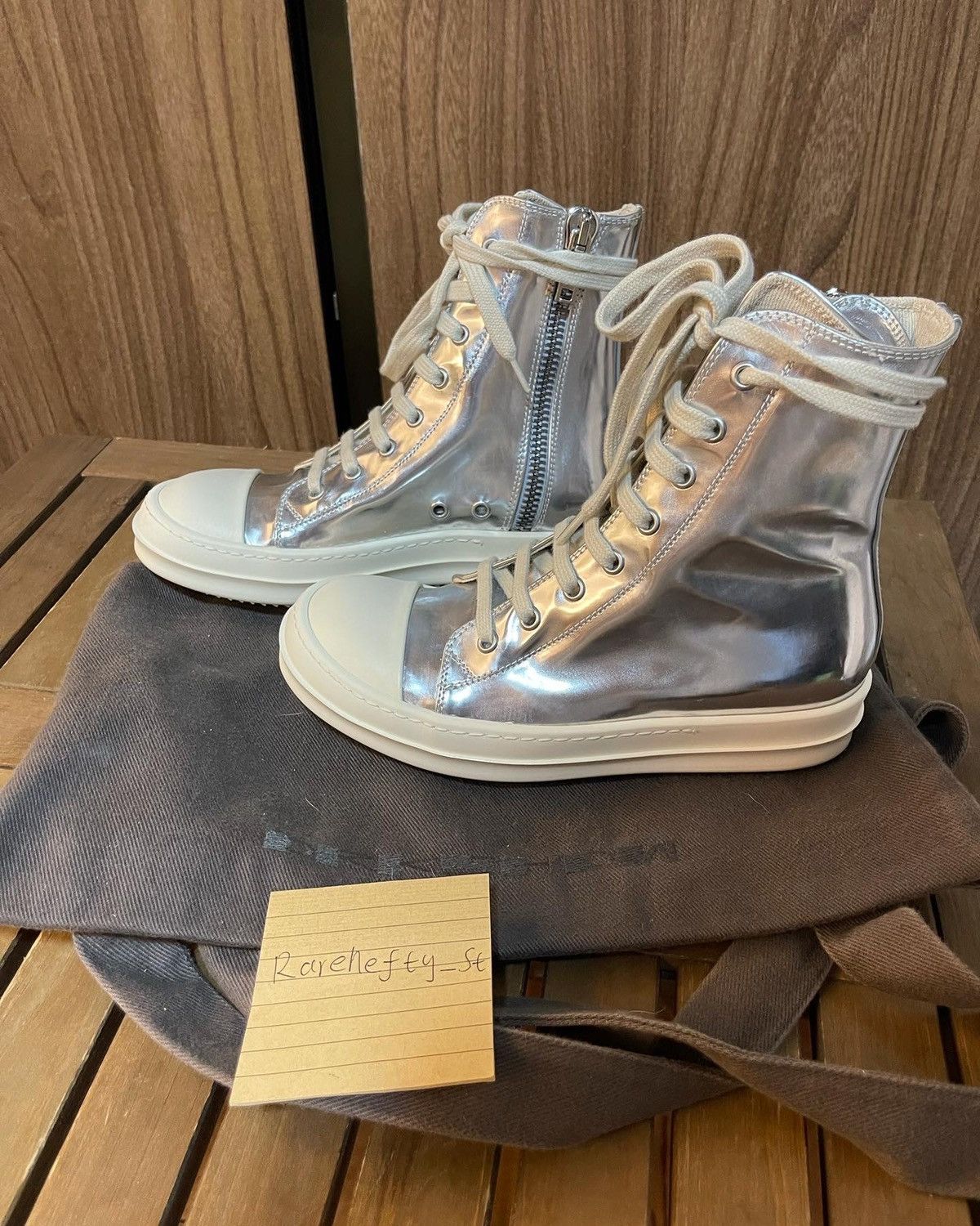 image of Rick Owens x Rick Owens Drkshdw Ramones Sneakers Size 35 Italy Wn 5 in Silver, Women's