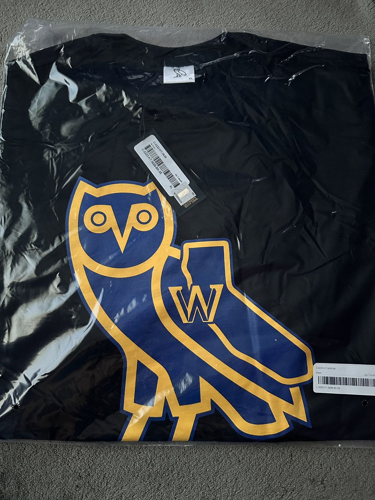 Image of Hype x NBA Ovo X Nba Golden State Warriors OG Owl T-Shirt New With Tags in Black, Men's (Size XL)