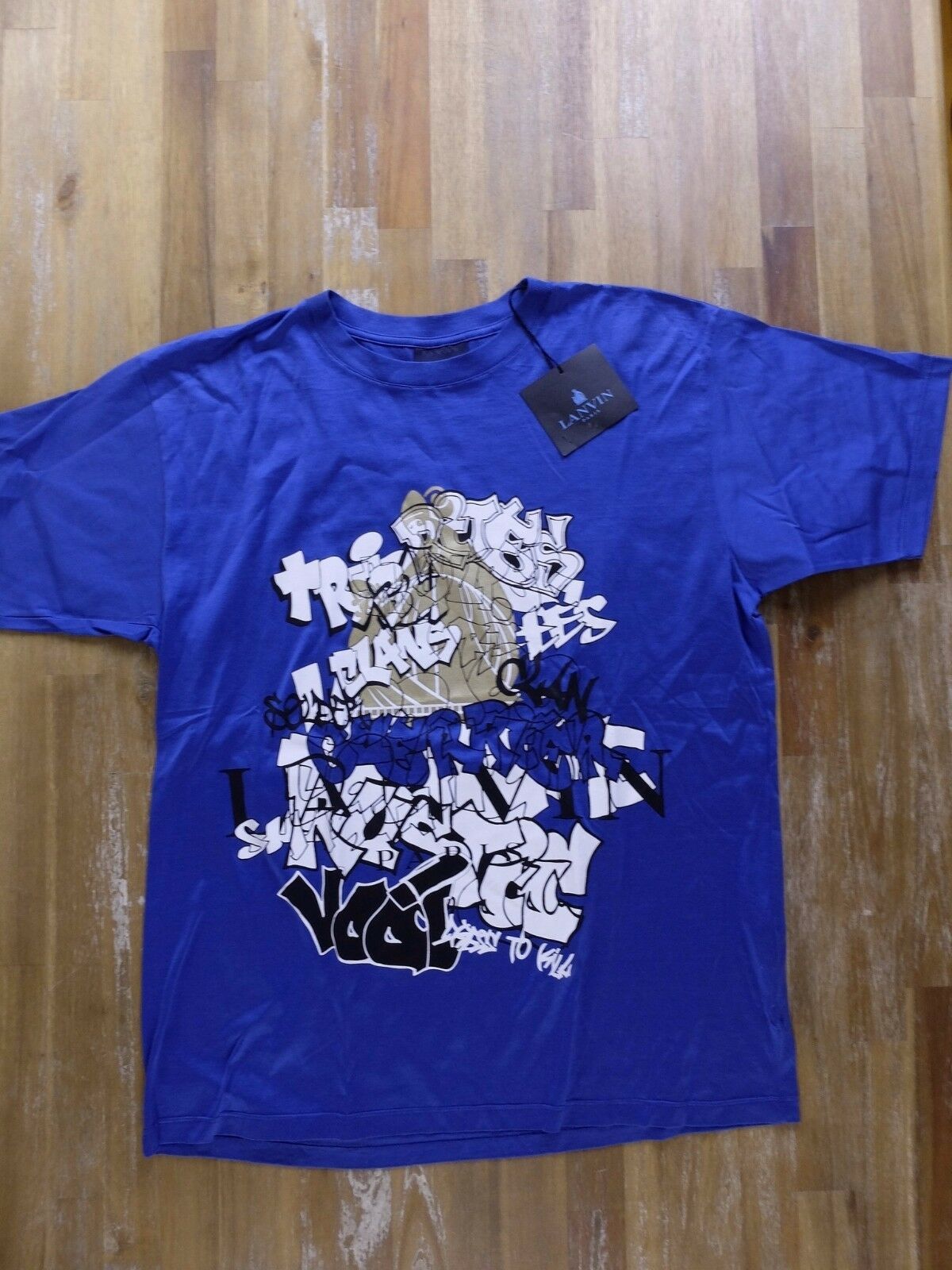Lanvin LANVIN Paris blue logo t-shirt authentic Size Medium - NWT Size US M / EU 48-50 / 2 - 1 Thumbnail