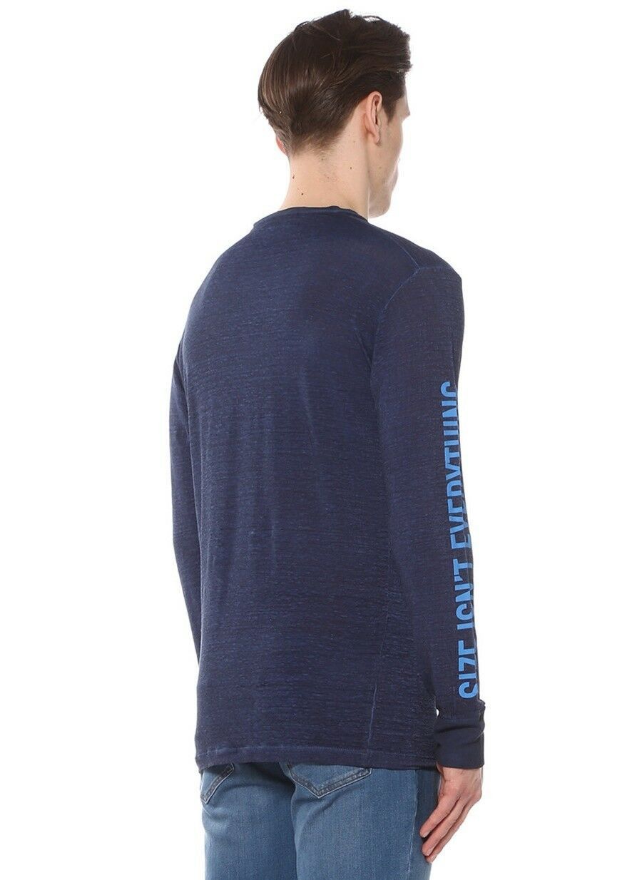 Dsquared2 DSQUARED2 long-sleeve navy blue linen t-shirt authentic XL Size US XL / EU 56 / 4 - 2 Thumbnail