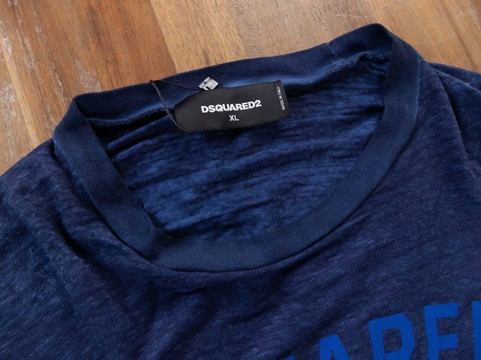 Dsquared2 DSQUARED2 long-sleeve navy blue linen t-shirt authentic XL Size US XL / EU 56 / 4 - 4 Thumbnail