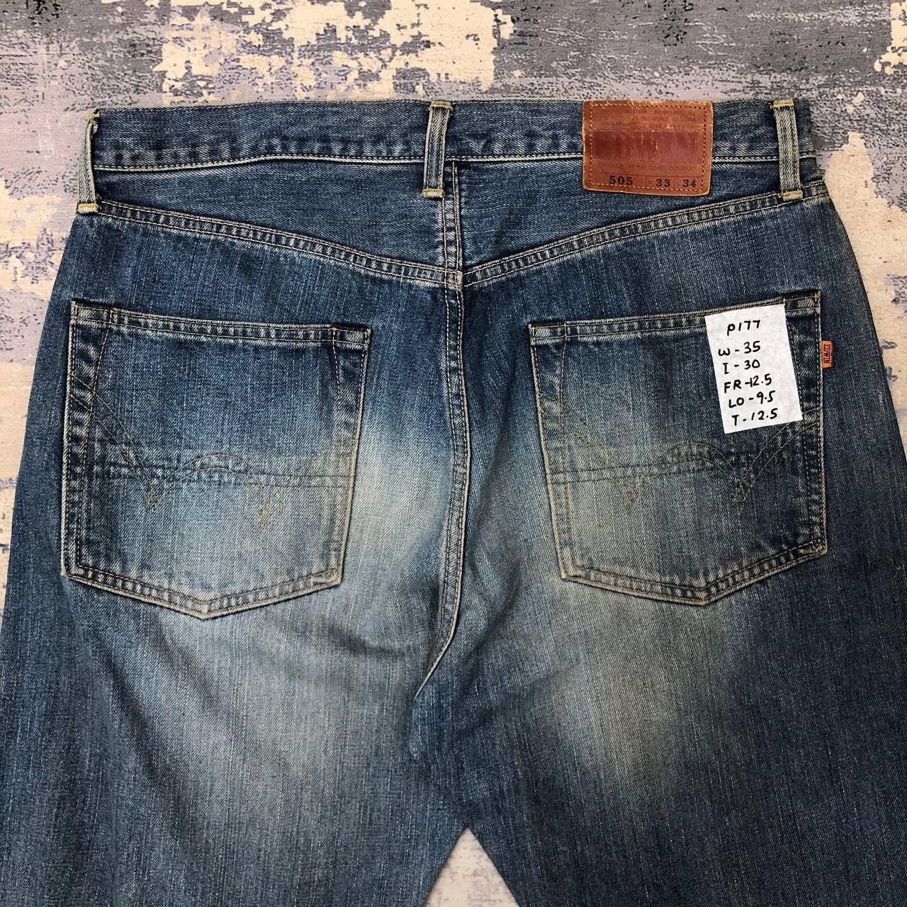 Edwin P177 VTG EDWIN SELVEDGE DISTRESSED DENIM Size US 35 - 4 Thumbnail