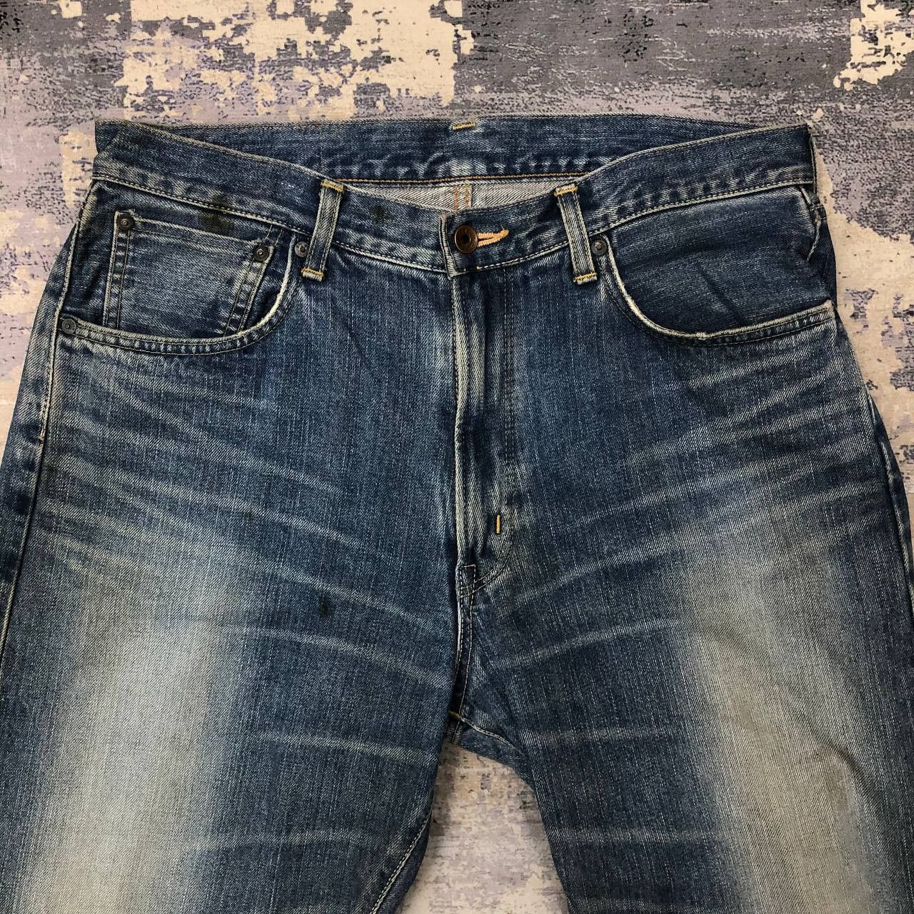 Edwin P177 VTG EDWIN SELVEDGE DISTRESSED DENIM Size US 35 - 3 Thumbnail
