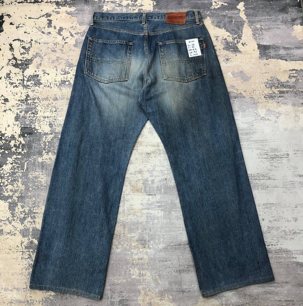 Edwin P177 VTG EDWIN SELVEDGE DISTRESSED DENIM Size US 35 - 2 Thumbnail