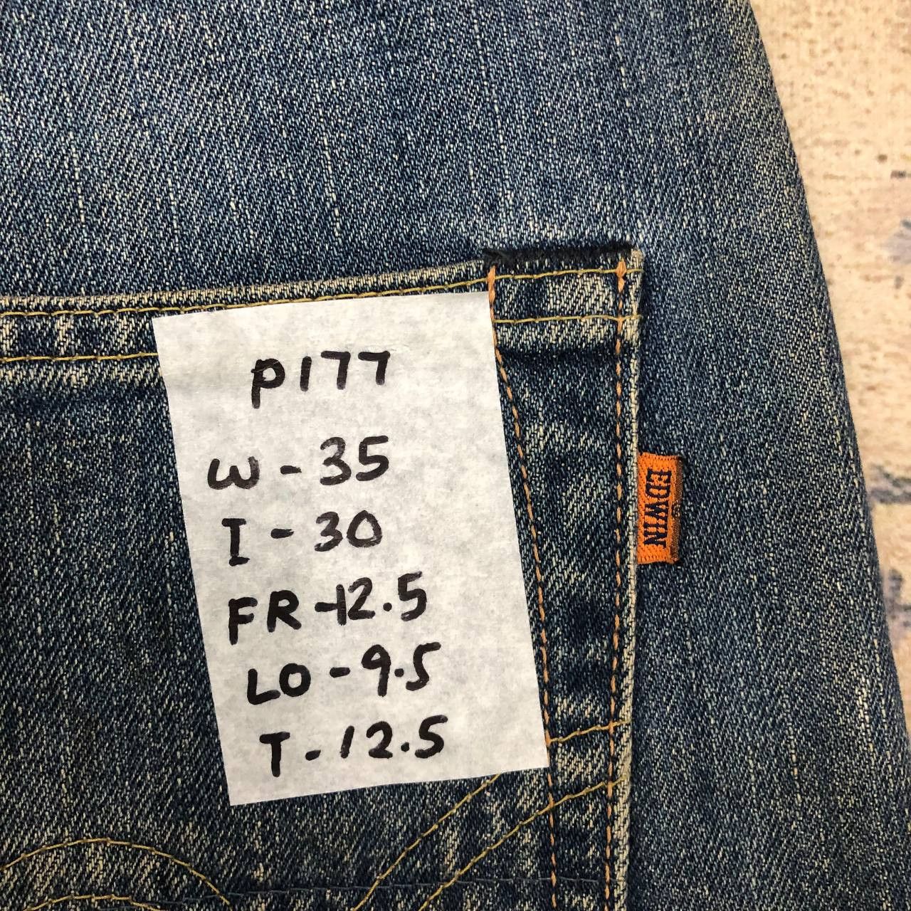 Edwin P177 VTG EDWIN SELVEDGE DISTRESSED DENIM Size US 35 - 13 Thumbnail
