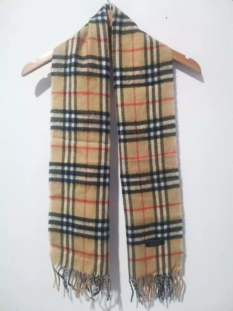 Vintage Burberry London Nova Check Scarf Muffler Lambswool