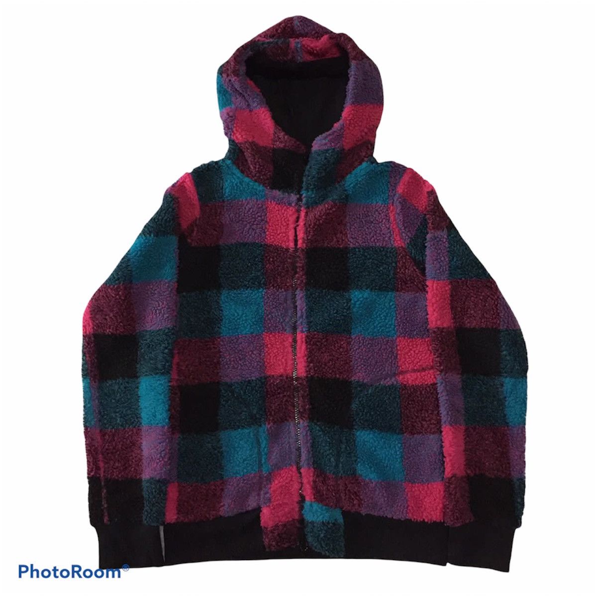 image of Comfort Colors x Free Style Nice Squared Colourfull Native Pile Fleece Jacket Hooded (Size Large)