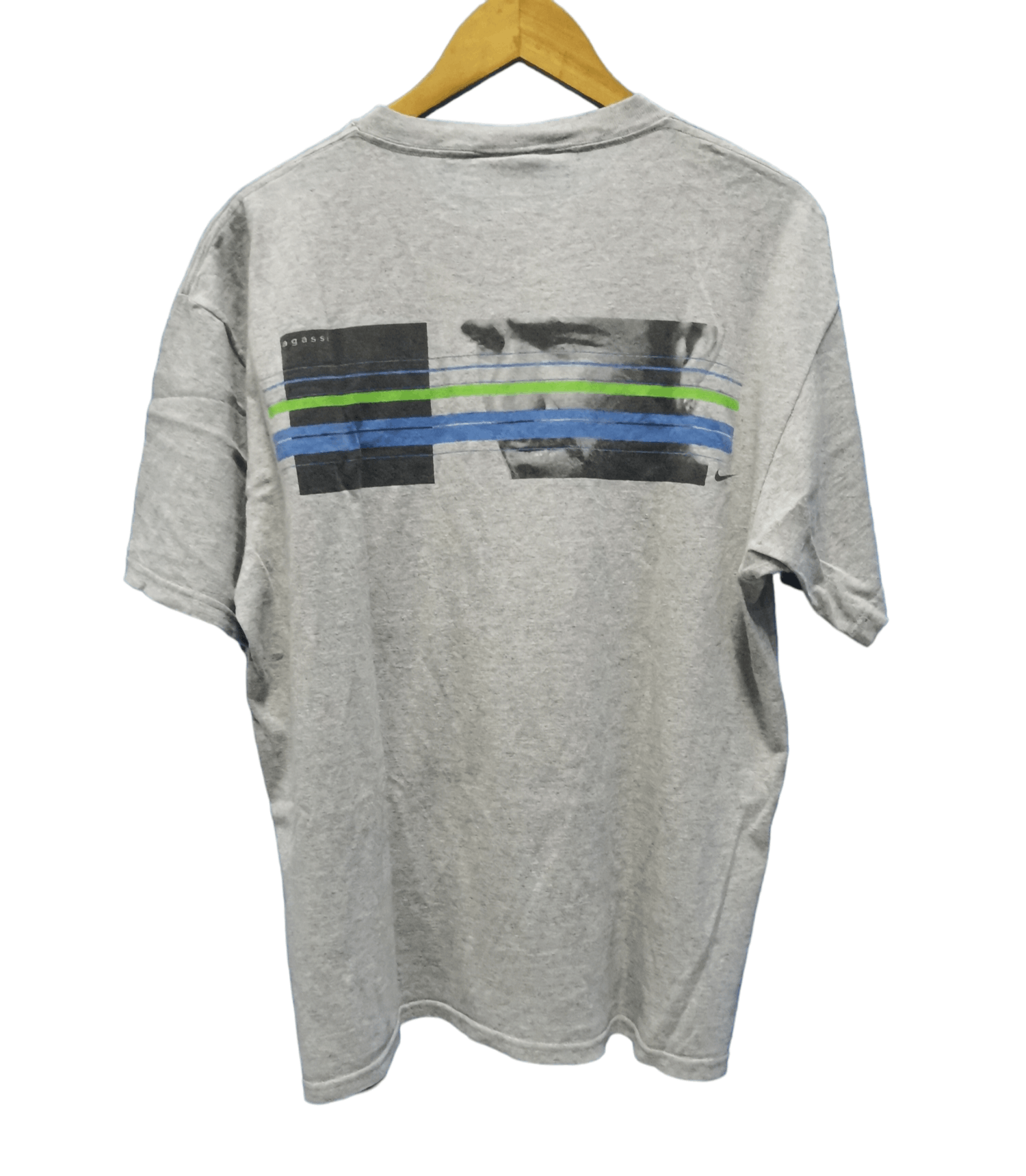 image of Vintage Nike Andre Agassi Tee Court Tennis Sampras Federer in Grey, Men's (Size Medium)