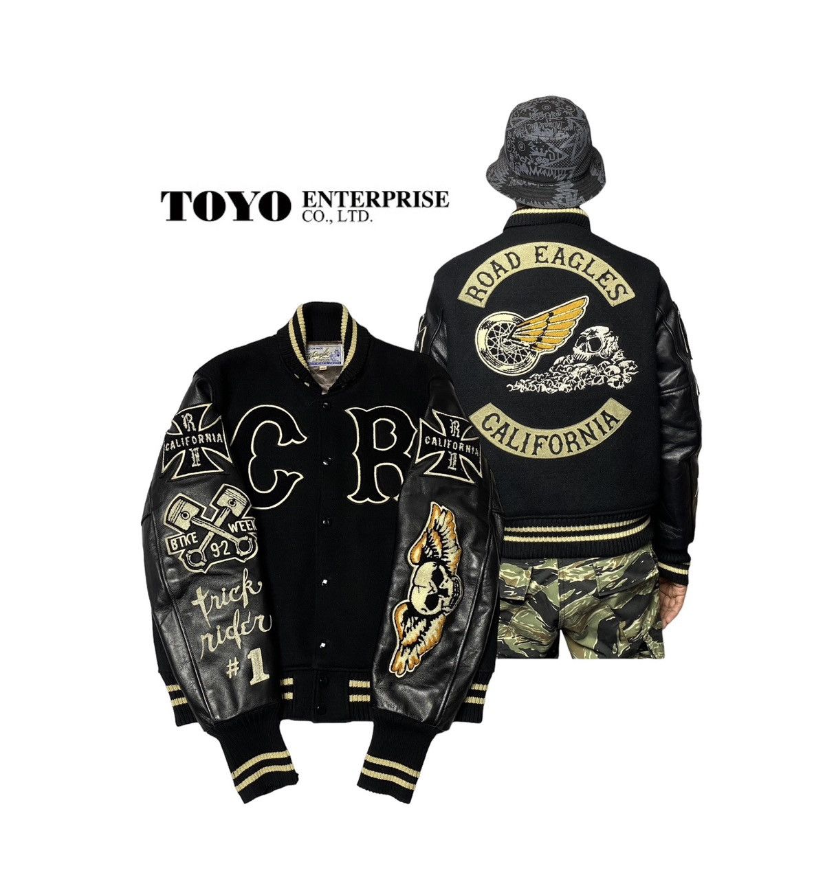 Toyo Enterprises whitesvilles Varsity Letterman Wool Jacket (Toyo Enterprise) Size US L / EU 52-54 / 3 - 1 Thumbnail