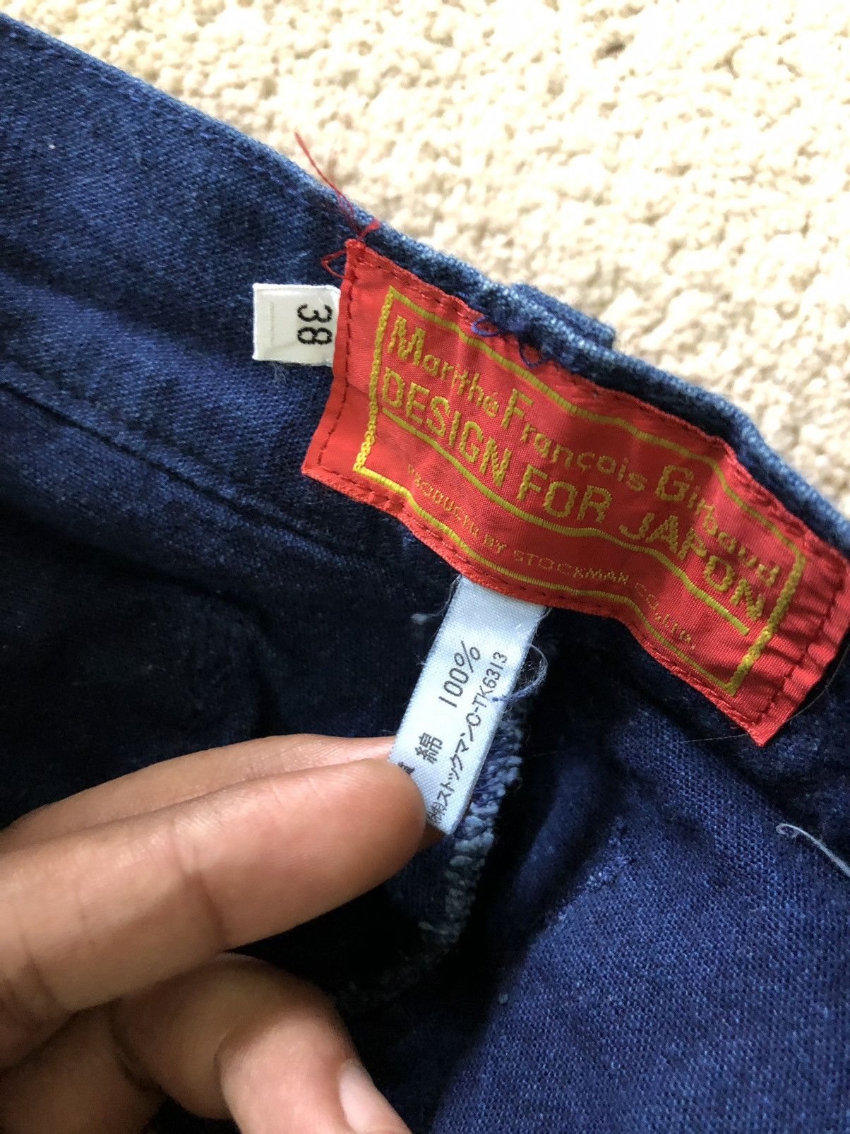 Marithe + Francois Girbaud 1990s Marithe Francois Girbaud China Look Denim Pocket Pant Size US 29 - 8 Thumbnail