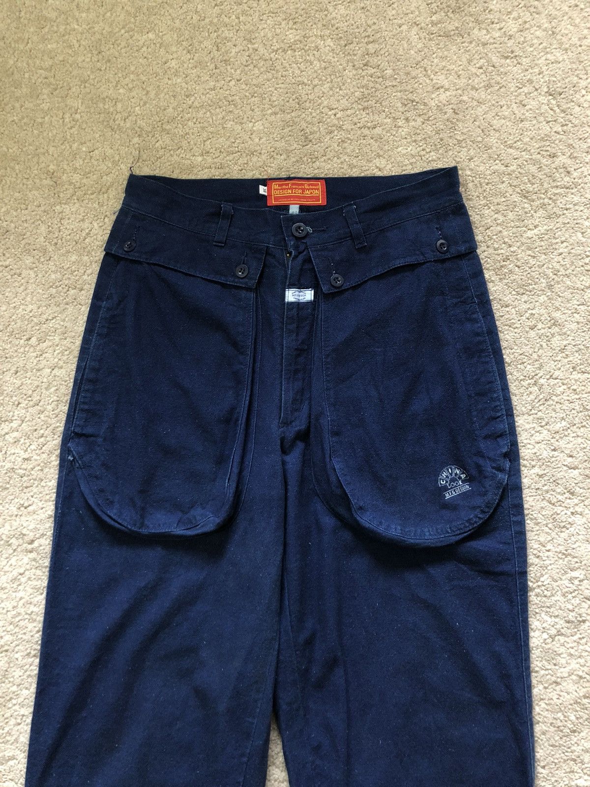Marithe + Francois Girbaud 1990s Marithe Francois Girbaud China Look Denim Pocket Pant Size US 29 - 2 Thumbnail