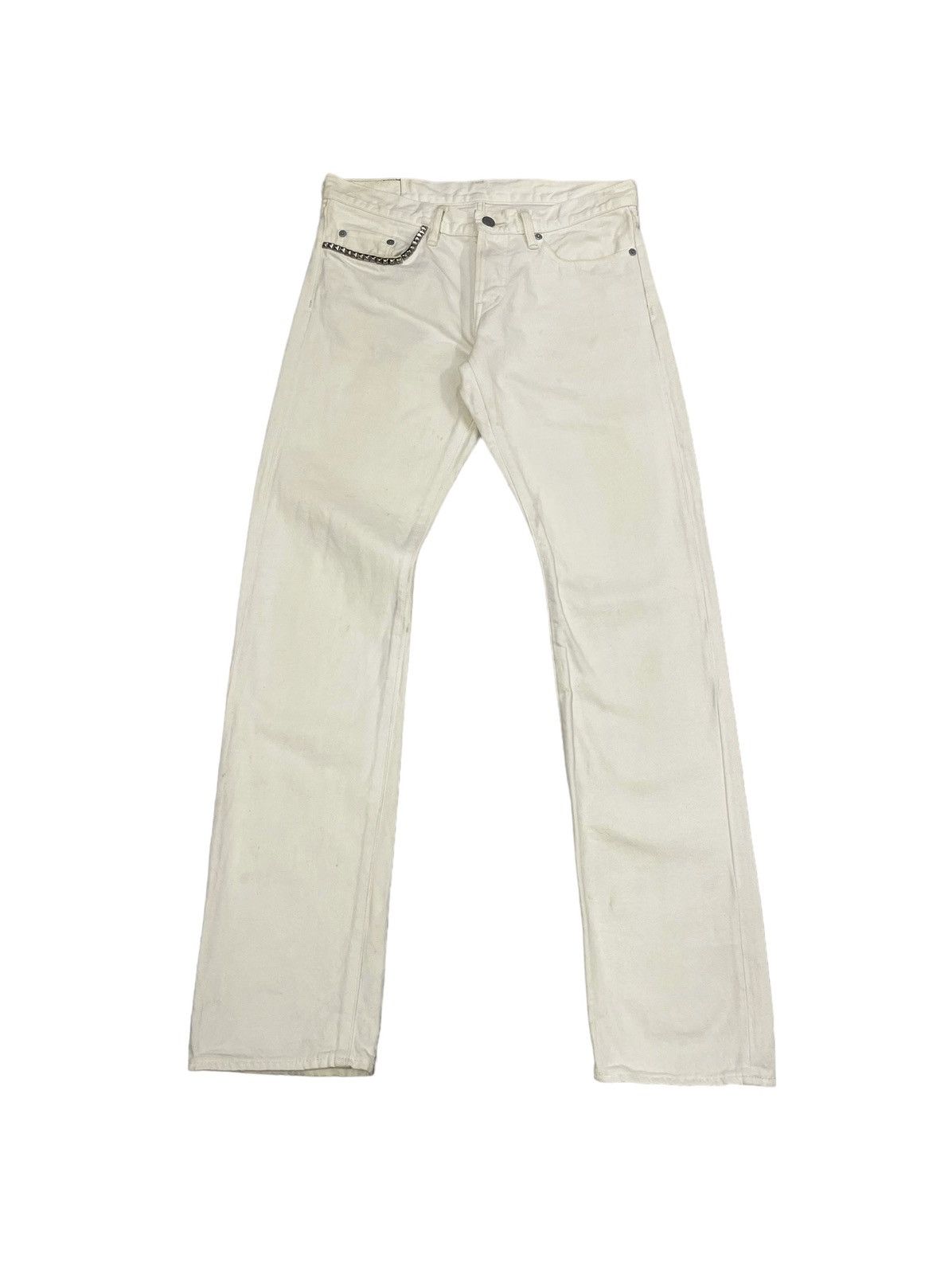 image of Hysteric Glamour Japan Selvedges Studded Jeans in White, Men's (Size 31)