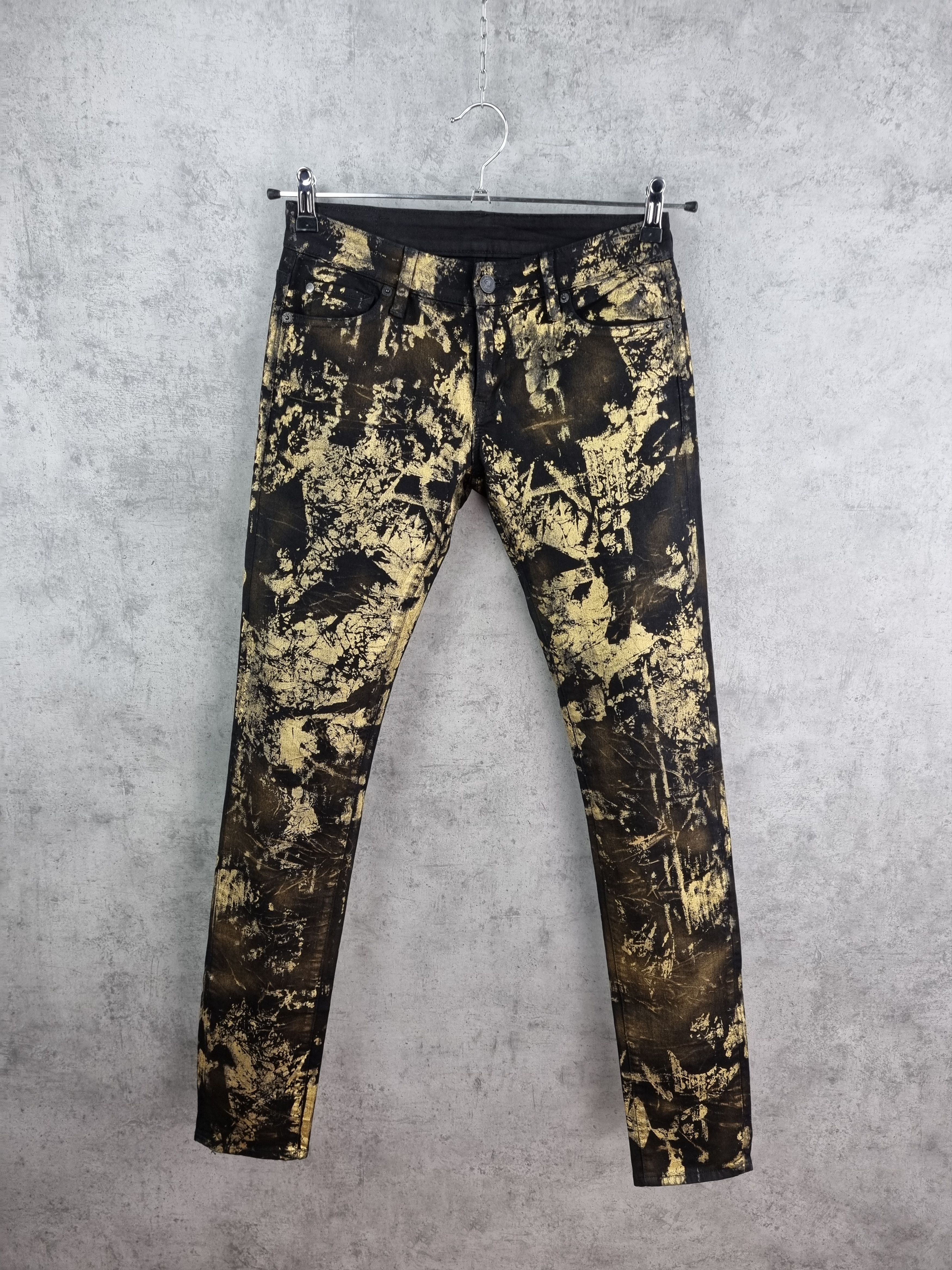 Denim & Supply Ralph Lauren × Ralph Lauren Luxury Ralph Lauren Gold Painted Pants Size 27" / US 4 / IT 40 - 2 Thumbnail