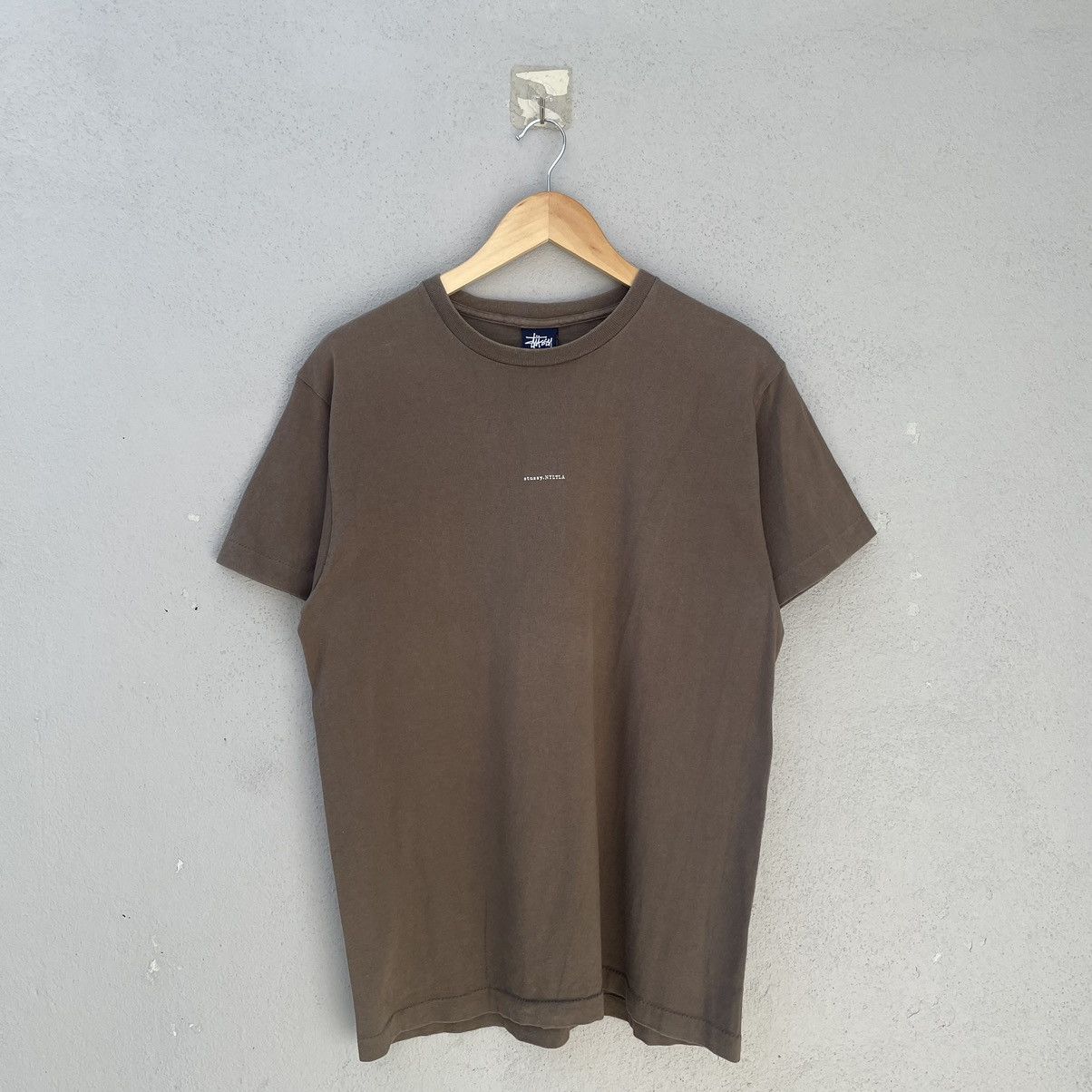image of 90's Stussy Nyltla Tee Shirt in Brown, Men's (Size Large)