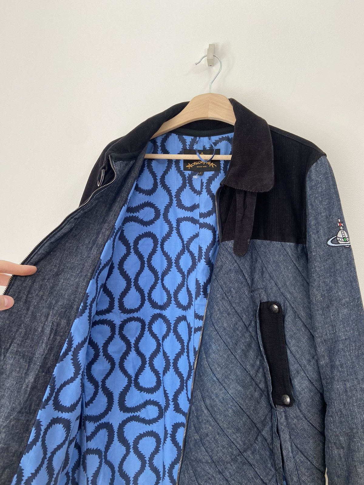 Vivienne Westwood Vivienne Westwood Denim Quilted Jacket Big Orb Logo Size US L / EU 52-54 / 3 - 13 Thumbnail