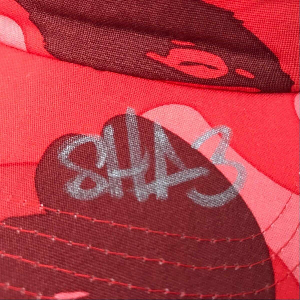 Bape × Pharrell 2004 NERD × BAPE pharrell camo cap red camo trucker hat Size ONE SIZE - 3 Thumbnail