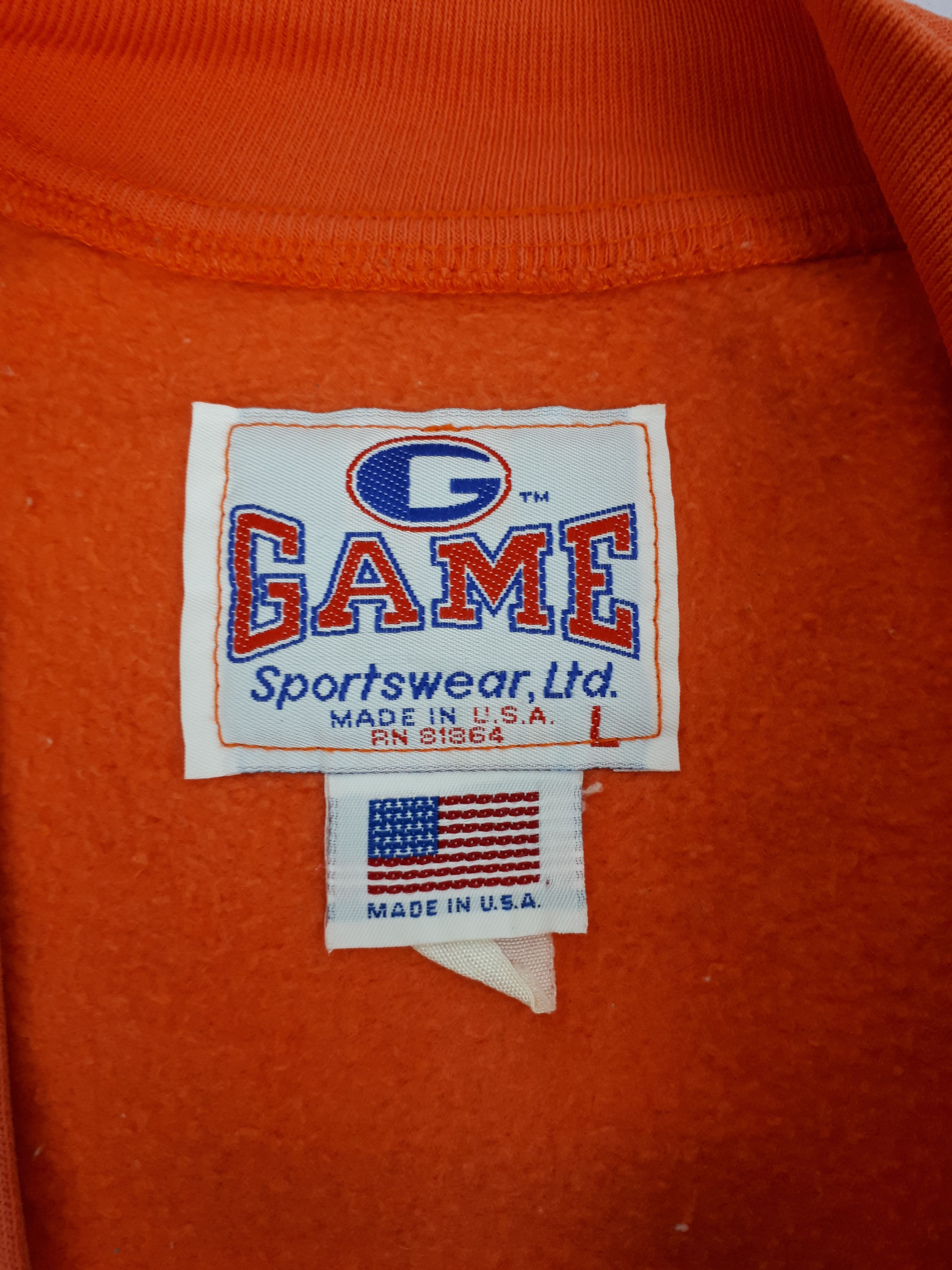 Vintage Sun Faded Game Sportswear Buttoned Up Orange Tiger Sweater Size US L / EU 52-54 / 3 - 7 Thumbnail