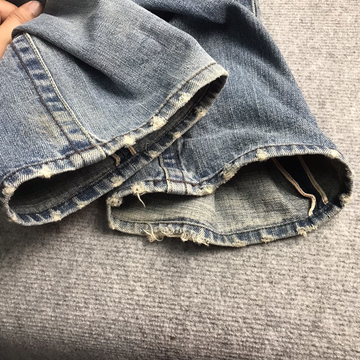 Japanese Brand RIPPED DISTRESSED🔥OILCAKE REDLINE DENIM PANTS Size US 32 / EU 48 - 23 Thumbnail