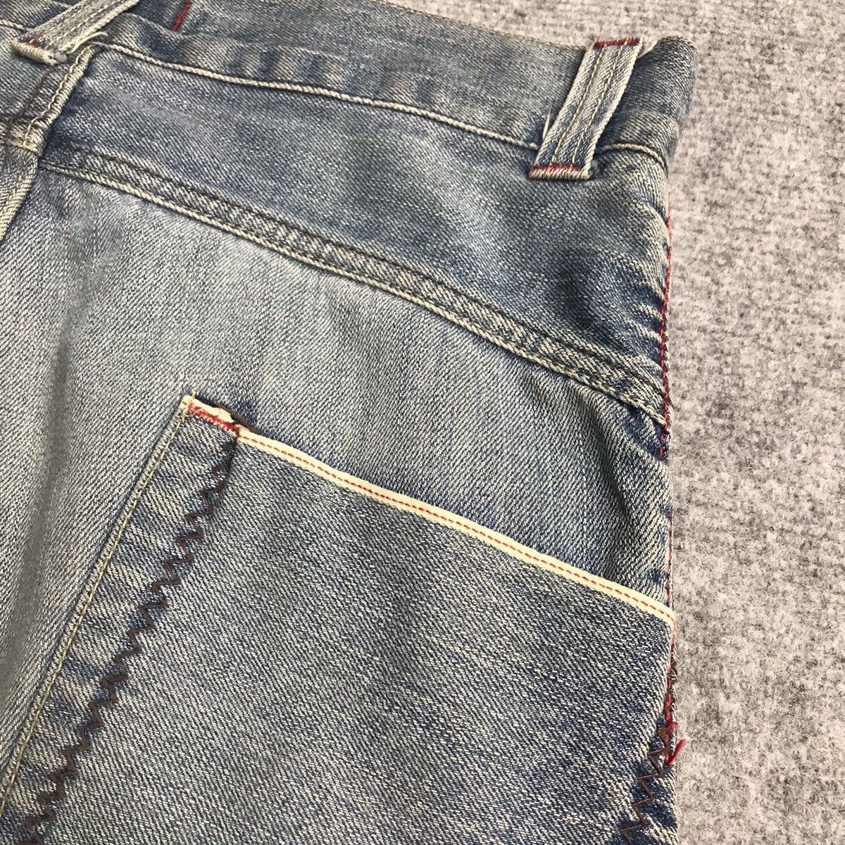Japanese Brand RIPPED DISTRESSED🔥OILCAKE REDLINE DENIM PANTS Size US 32 / EU 48 - 15 Thumbnail