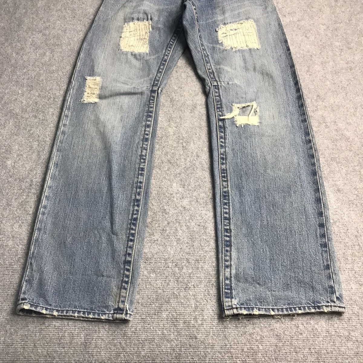 Japanese Brand RIPPED DISTRESSED🔥OILCAKE REDLINE DENIM PANTS Size US 32 / EU 48 - 5 Thumbnail