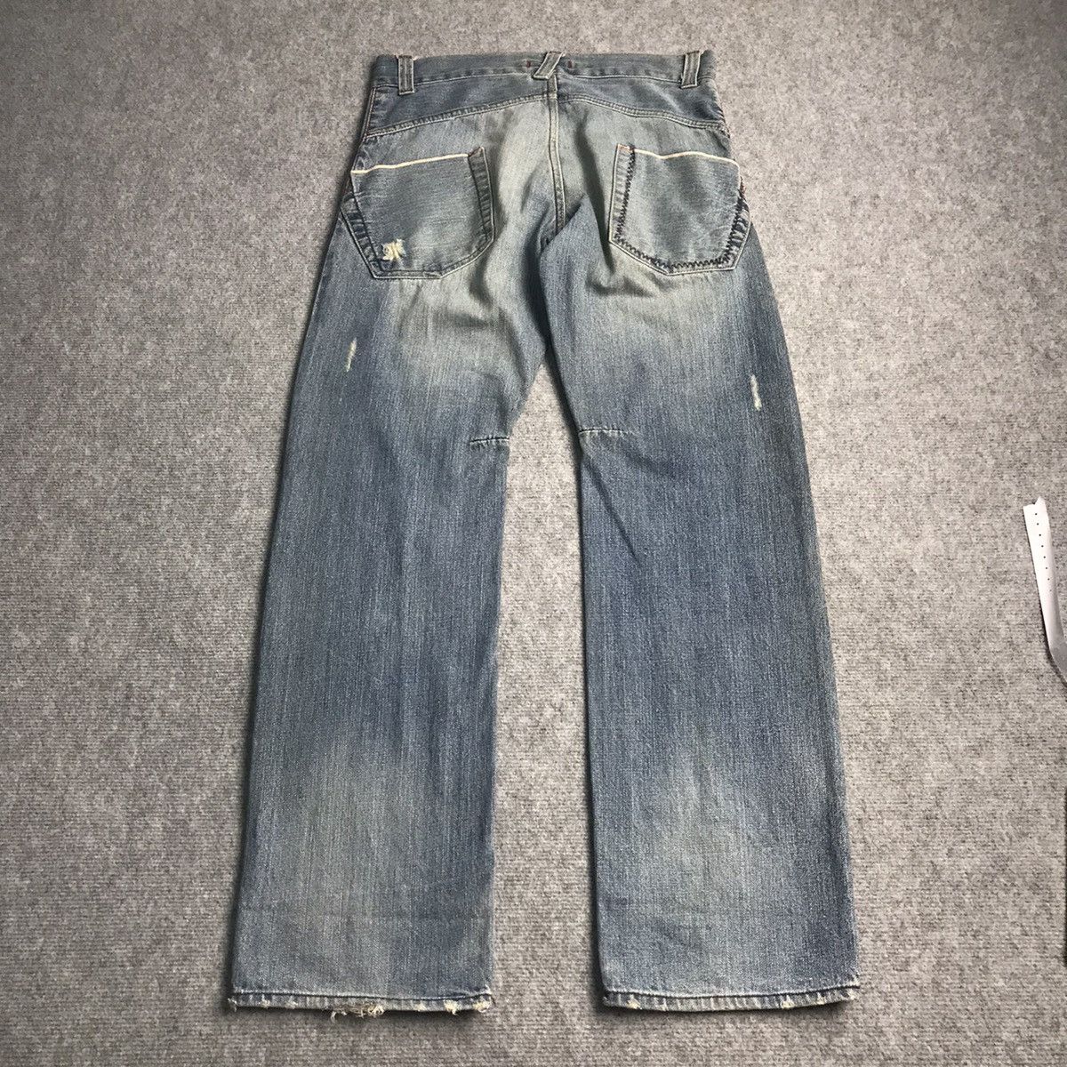 Japanese Brand RIPPED DISTRESSED🔥OILCAKE REDLINE DENIM PANTS Size US 32 / EU 48 - 11 Thumbnail