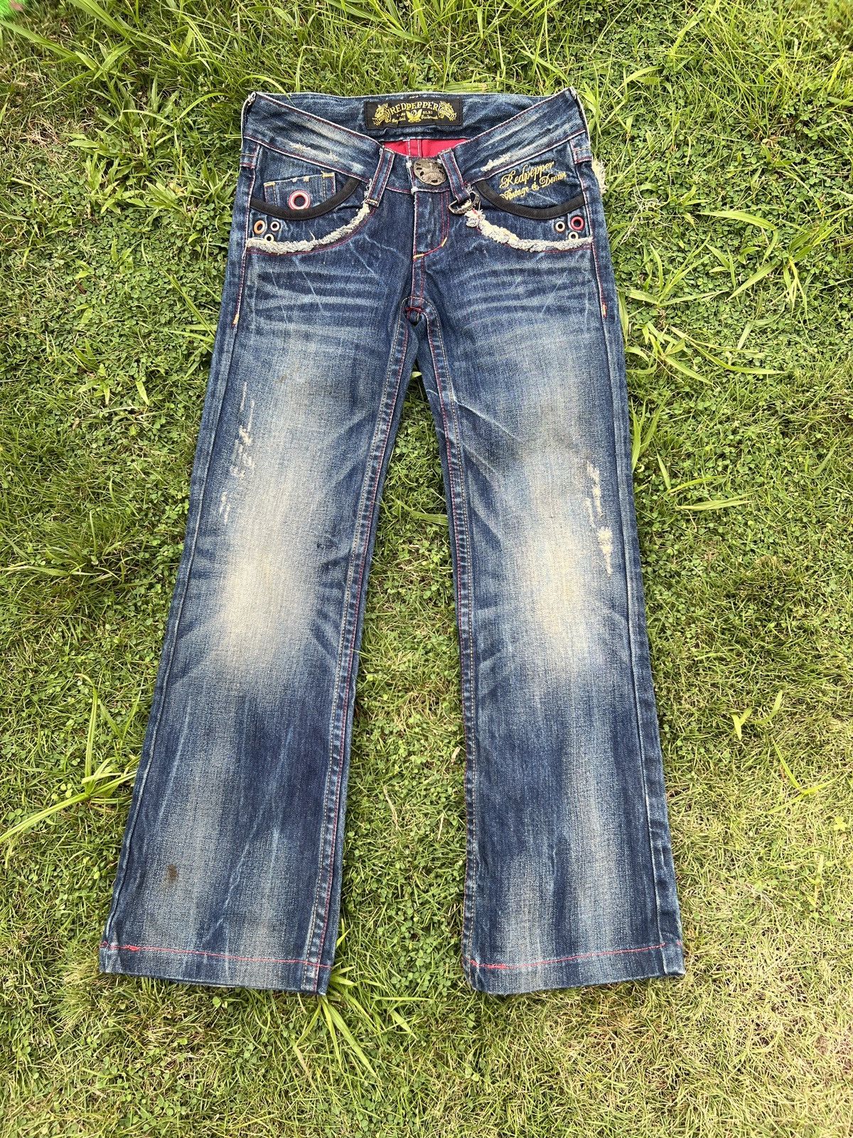 Japanese Brand 🔥VINTAGE REDPEPPER JEANS RARE DESIGN Size US 28 / EU 44 - 6 Thumbnail