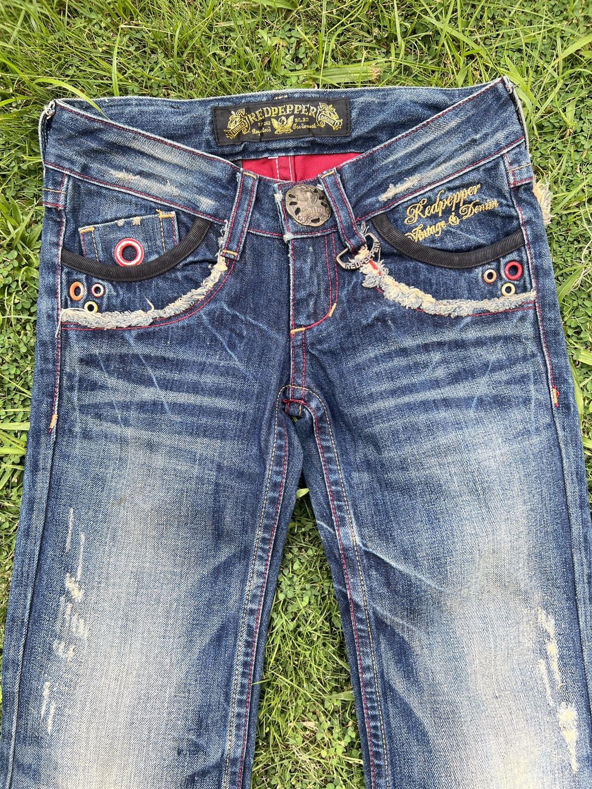 Japanese Brand 🔥VINTAGE REDPEPPER JEANS RARE DESIGN Size US 28 / EU 44 - 7 Thumbnail