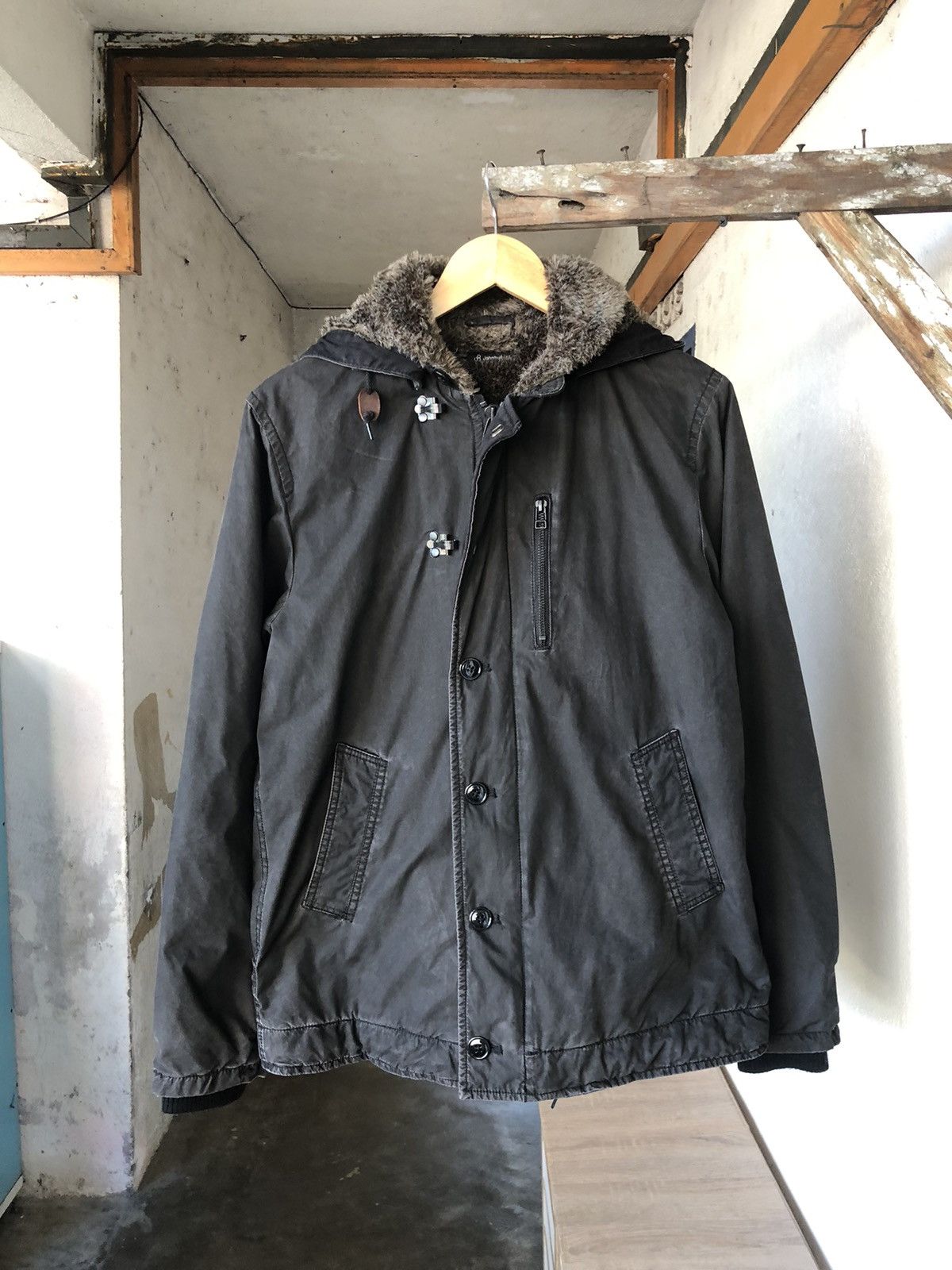 Johnbull Vtg John Bull Faded Color Military Faux Fur Winter Jacket Size US L / EU 52-54 / 3 - 3 Thumbnail