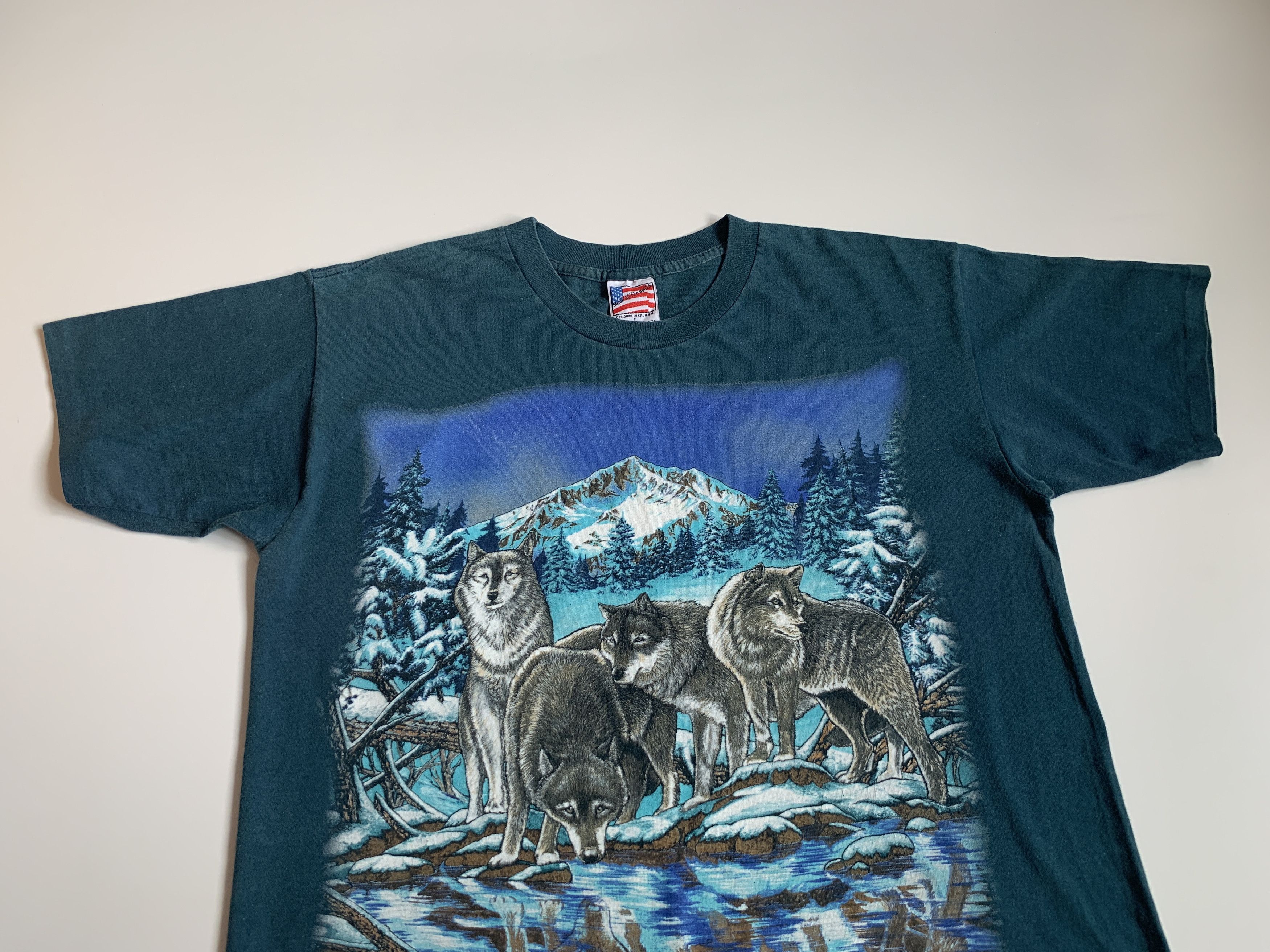 Vintage Vintage Trinity Products 1995 San Marcos Wolf Print Size US L / EU 52-54 / 3 - 2 Thumbnail