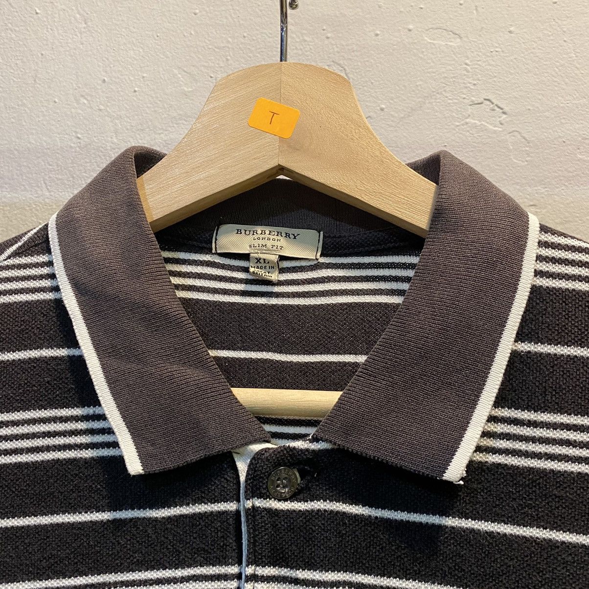 Burberry × Burberry Prorsum Burberry London Basic Logo Embroidered Ringer Polos Size US XL / EU 56 / 4 - 4 Thumbnail