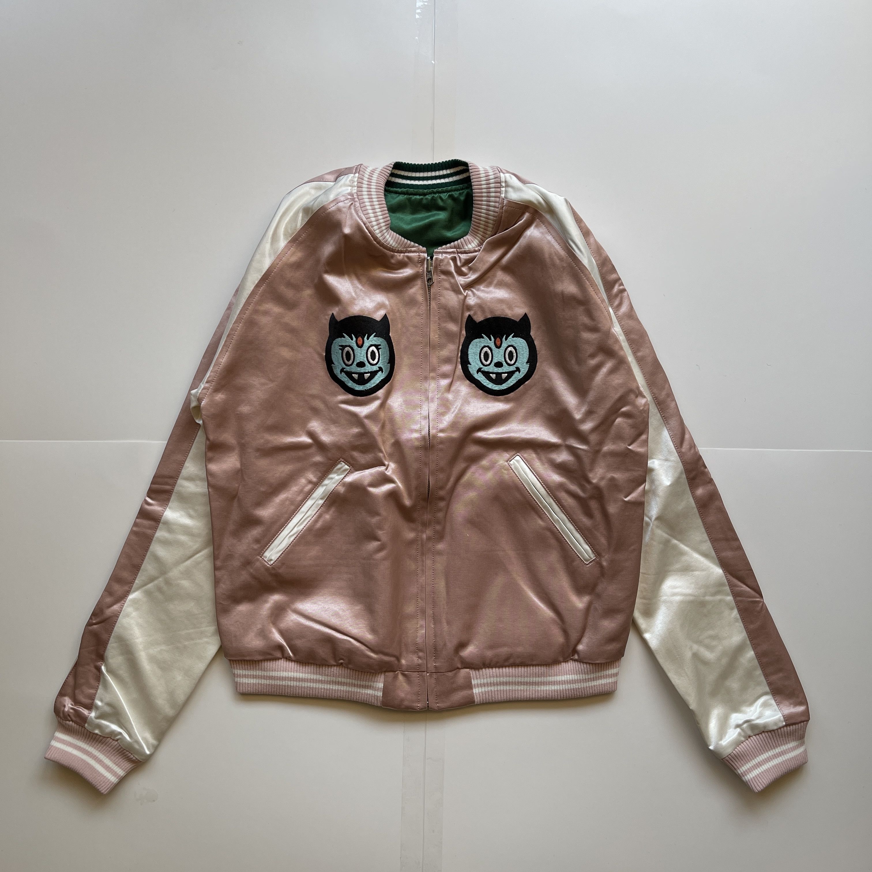 美品 Lサイズ UZI MADE YOKOSUKA JACKETPINK スカジャン ...