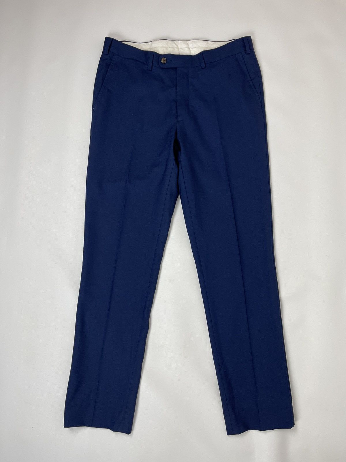 image of Suitsupply Brescia 100% Wool Blue Classic Casual Pants, Men's (Size 32)
