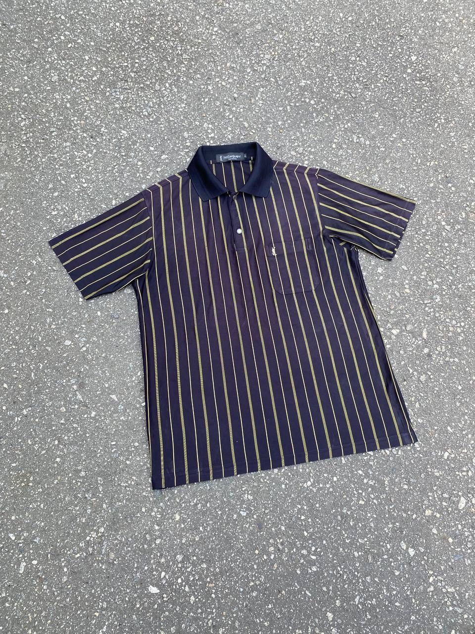 YSL Yves Saint Laurent Silk Polo T-shirt Vintage RARE