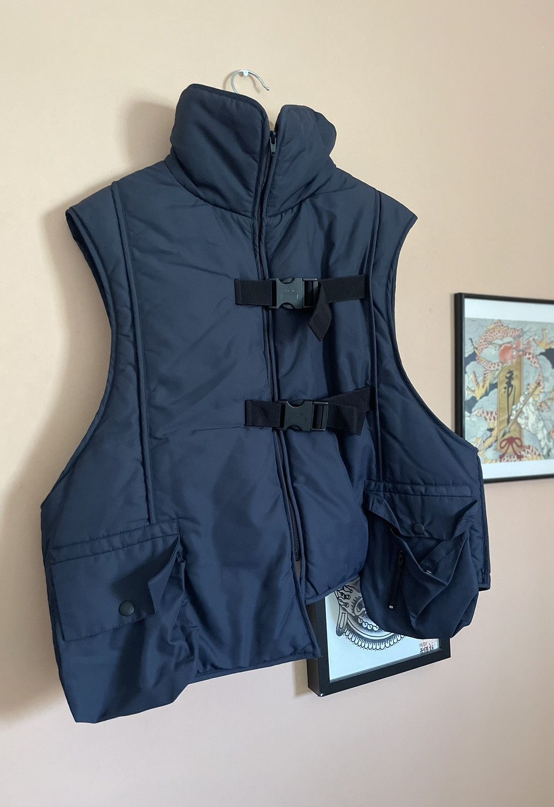 image of Acw A Cold Wall “Life-Jacket” Puffer Vest in Navy, Men's (Size XL)
