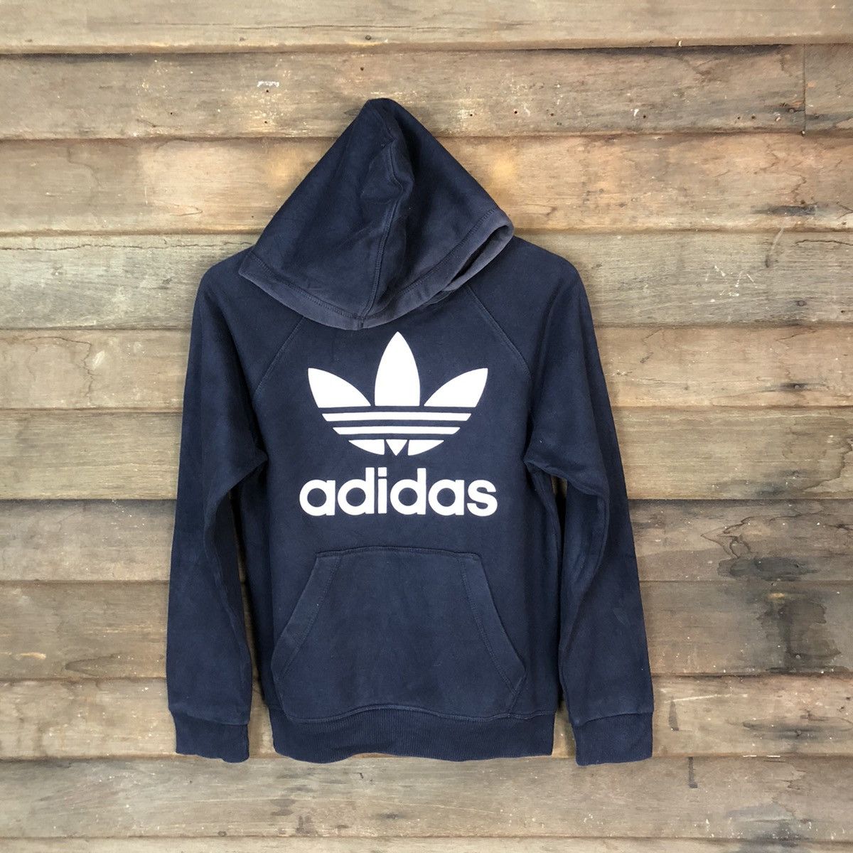 Adidas Adidas vintage Dark Blue sweatshirt Hoodie #5712 Size US S / EU 44-46 / 1 - 1 Thumbnail