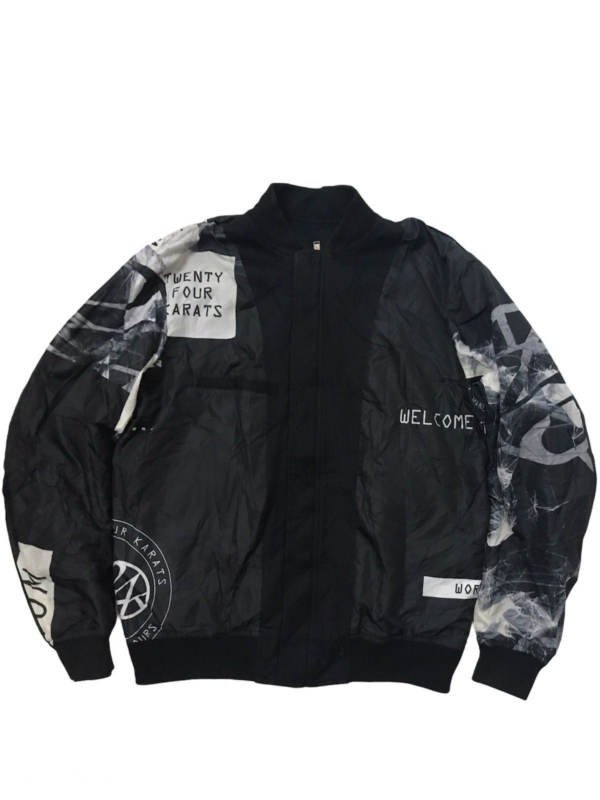 image of Varsity Jacket 24Karats Reversible Bomber Jacket in Black, Men's (Size Medium)