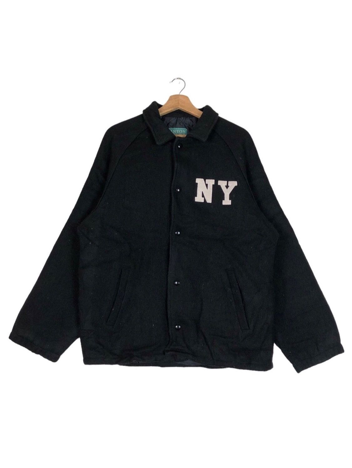 New York Post Vintage 90s Canyon NYC Streetstyle Wool Letterman Jacket Size US M / EU 48-50 / 2 - 1 Thumbnail